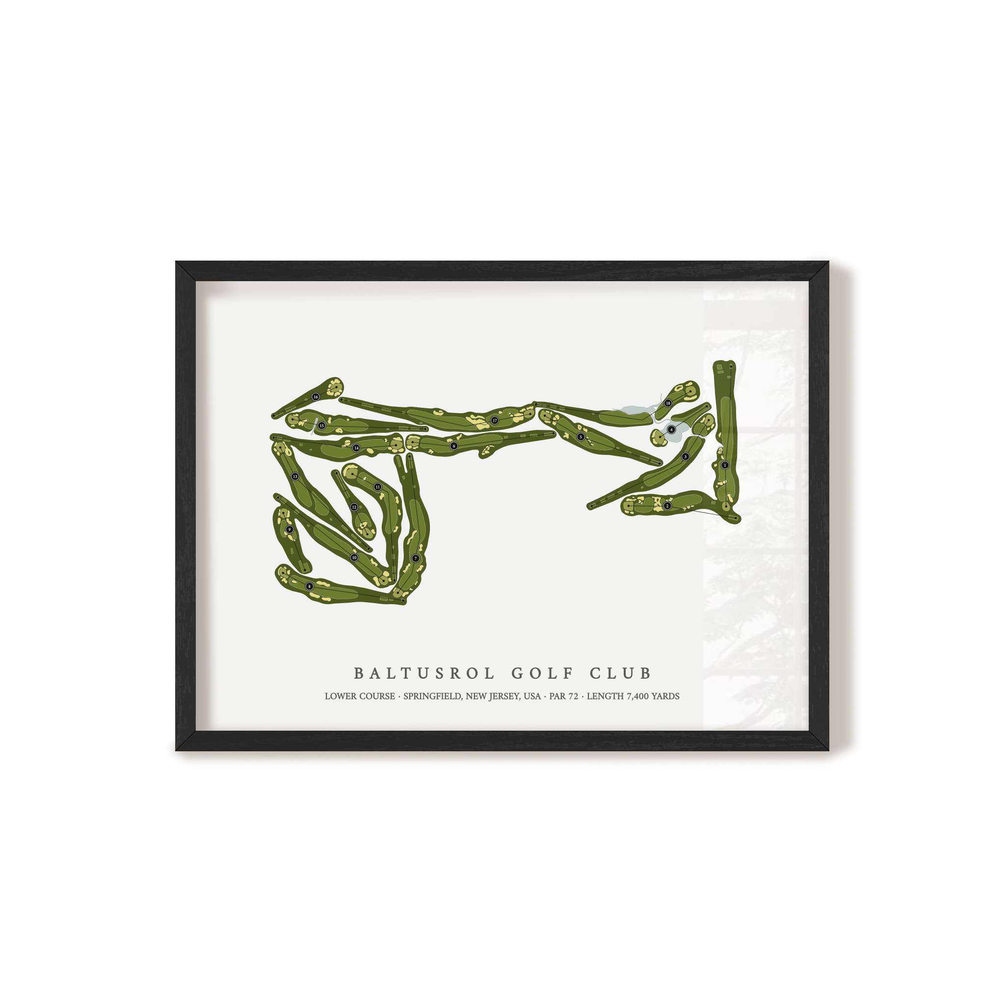 Baltusrol Golf Club - Lower Course | Golf Course Print | Black Frame 