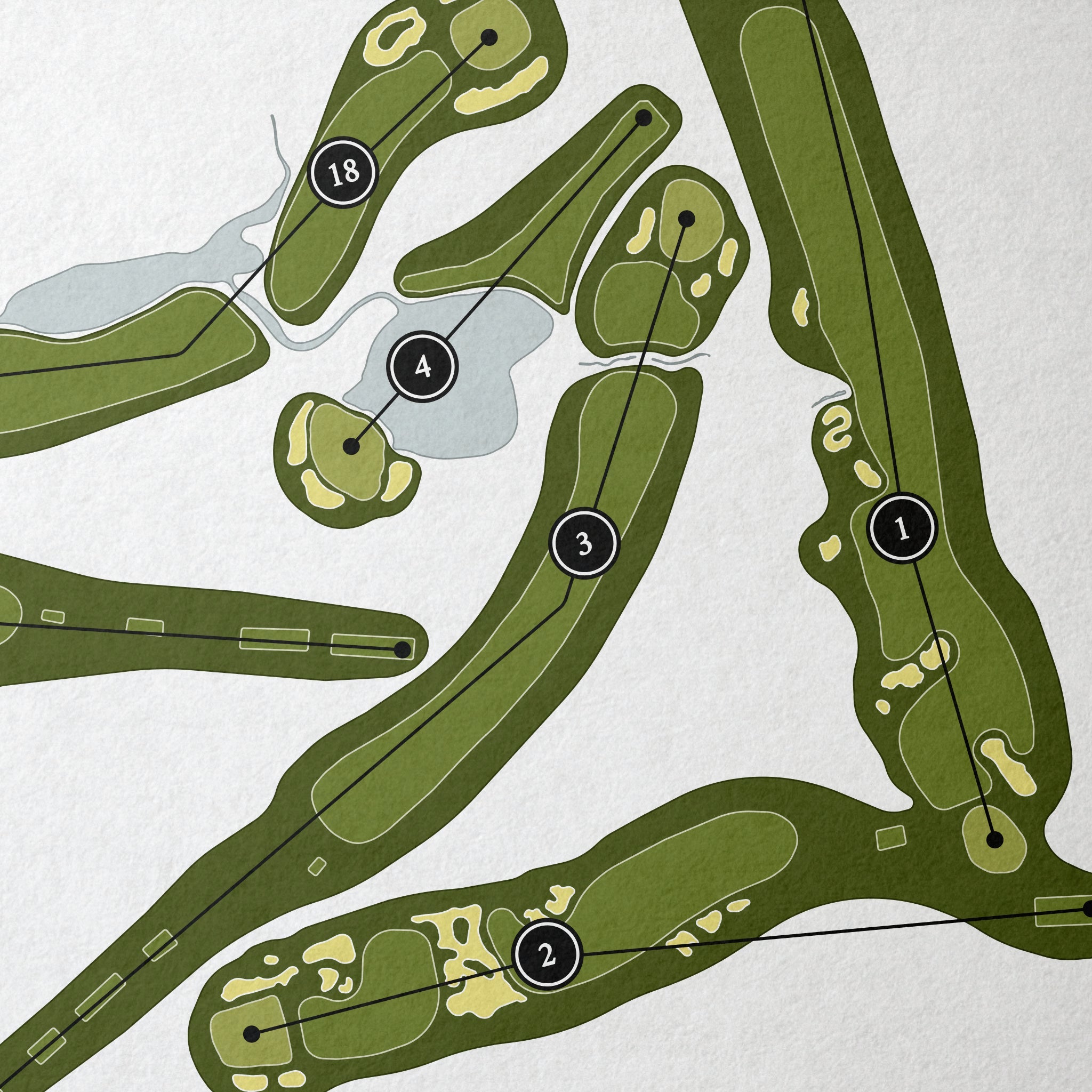 Baltusrol Golf Club - Lower Course | Golf Course Print | Close Up 