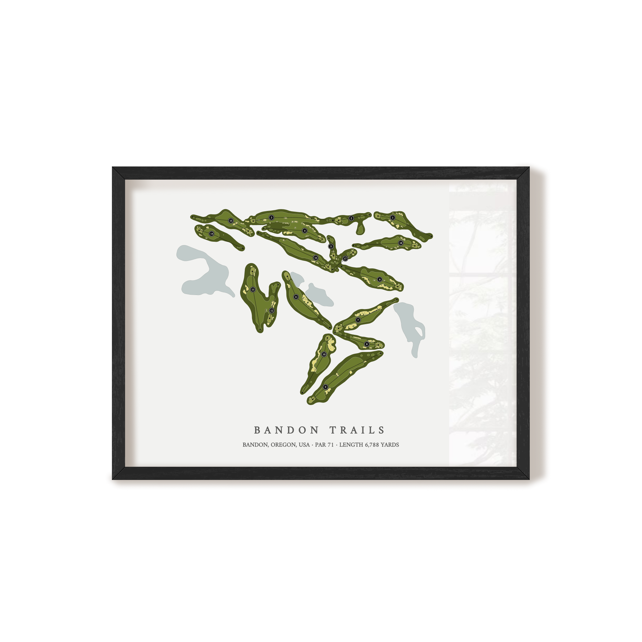 Bandon Trails | Golf Course Map | Black Frame 