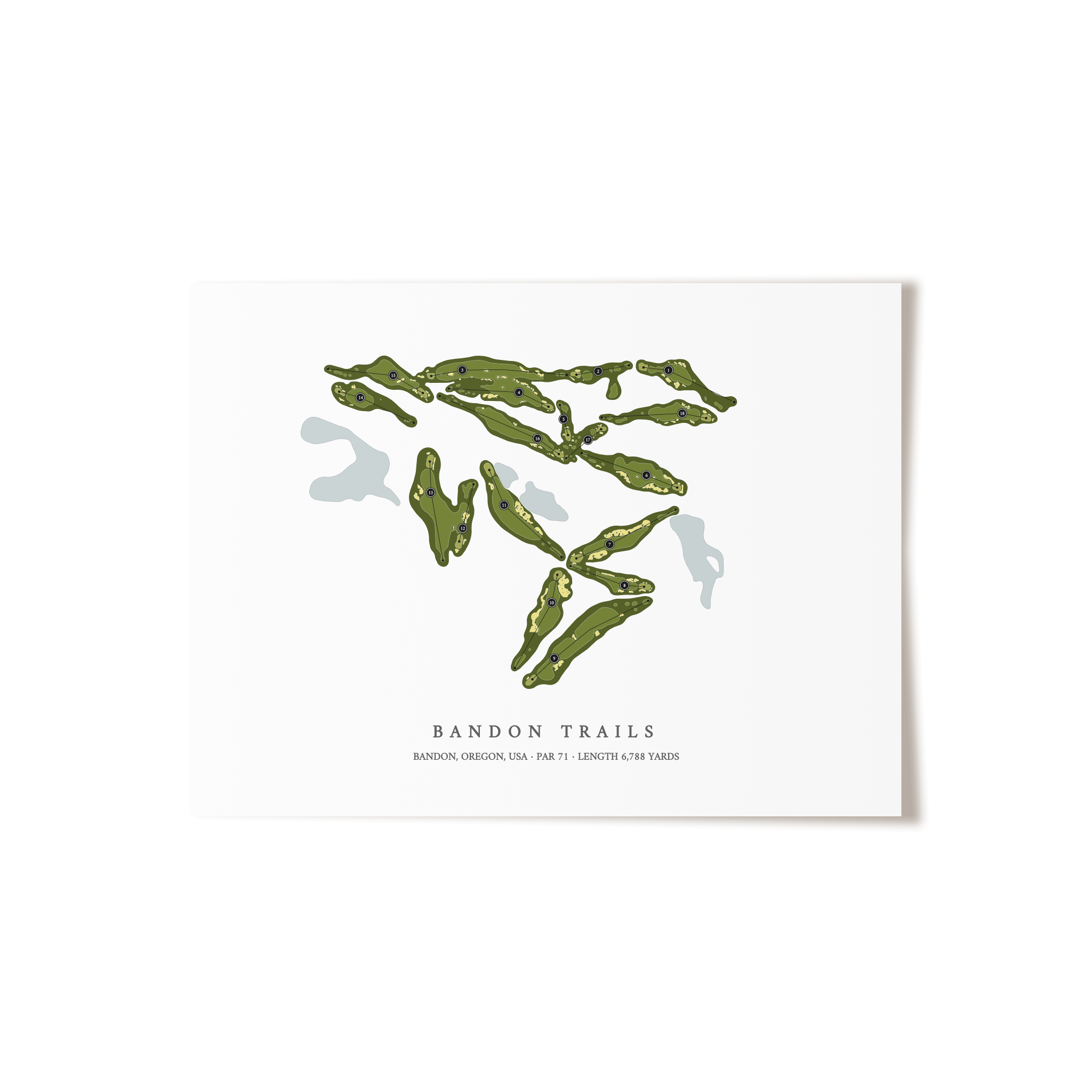 Bandon Trails | Golf Course Map | Unframed 