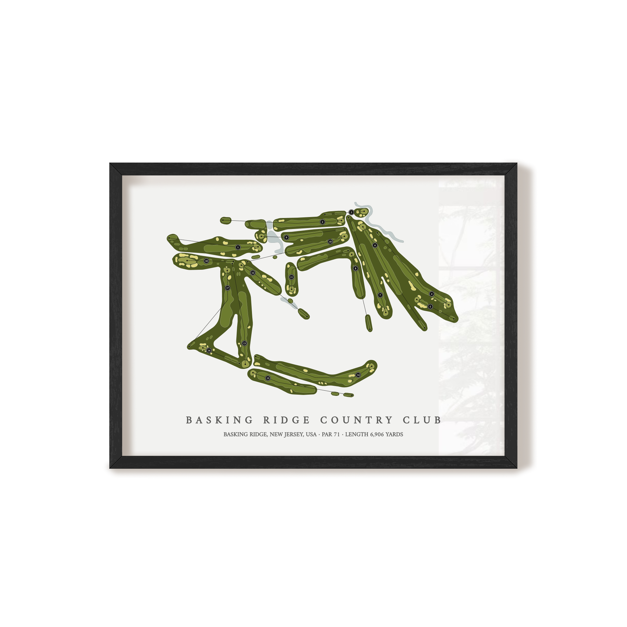 Basking Ridge Country Club | Golf Course Map | Black Frame 