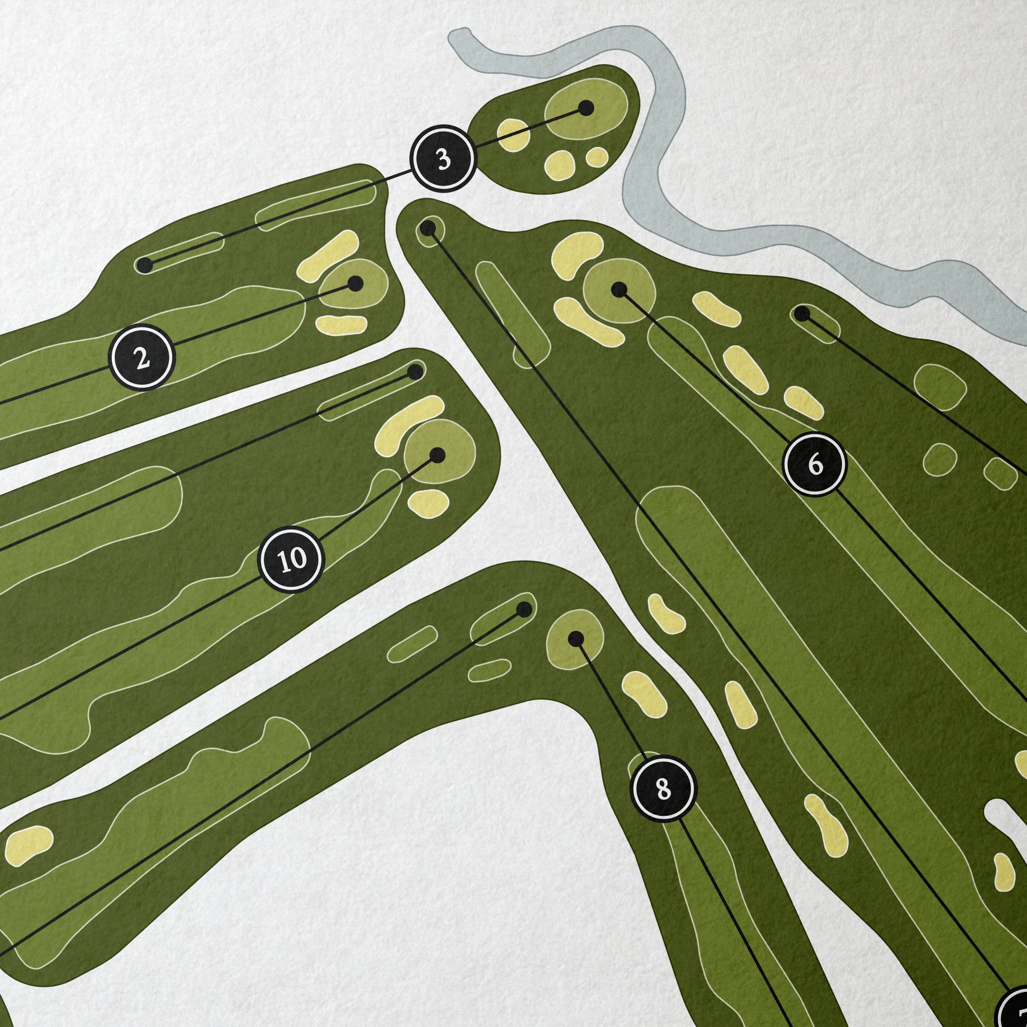 Basking Ridge Country Club | Golf Course Map | Close Up 