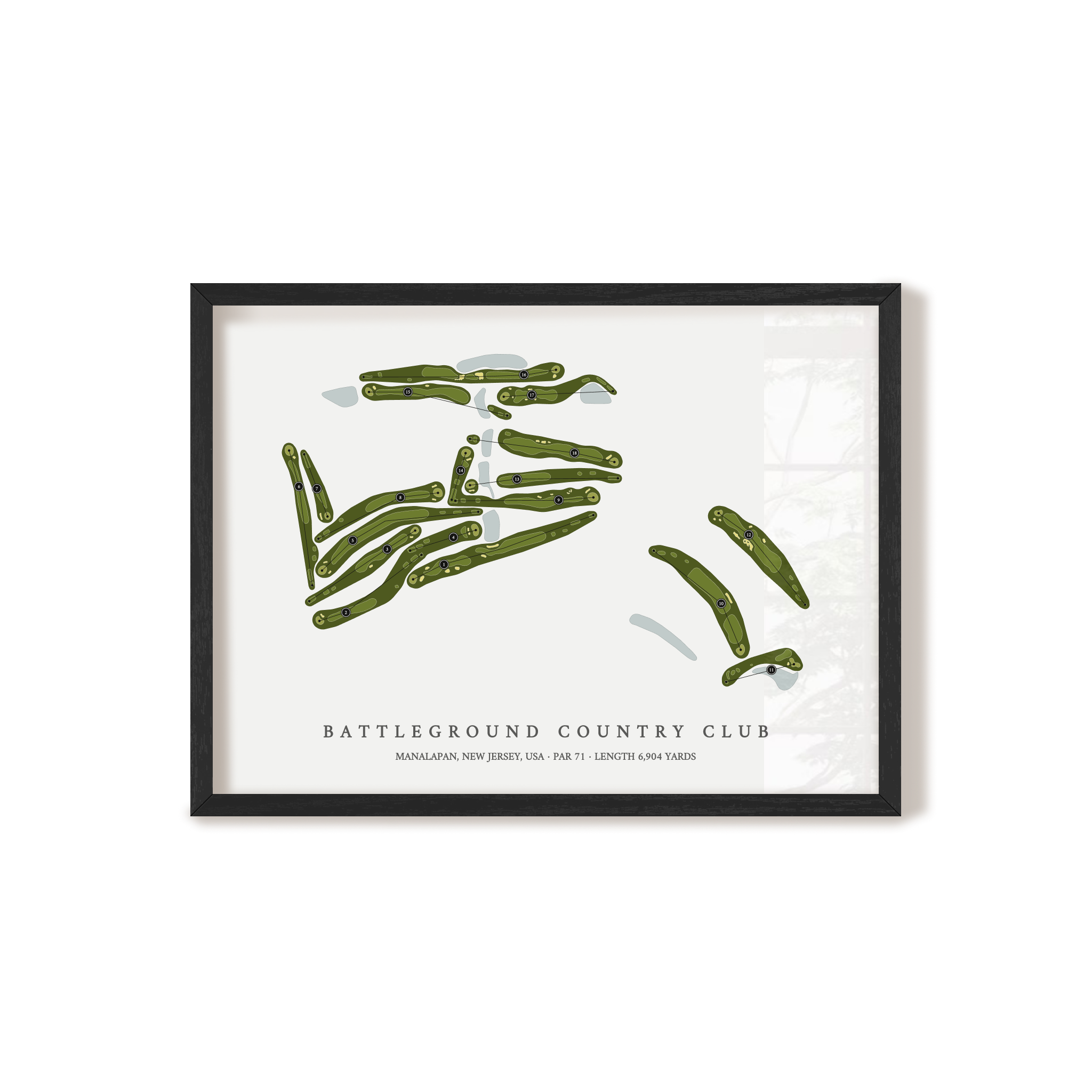 Battleground Country Club | Golf Course Map | Black Frame 