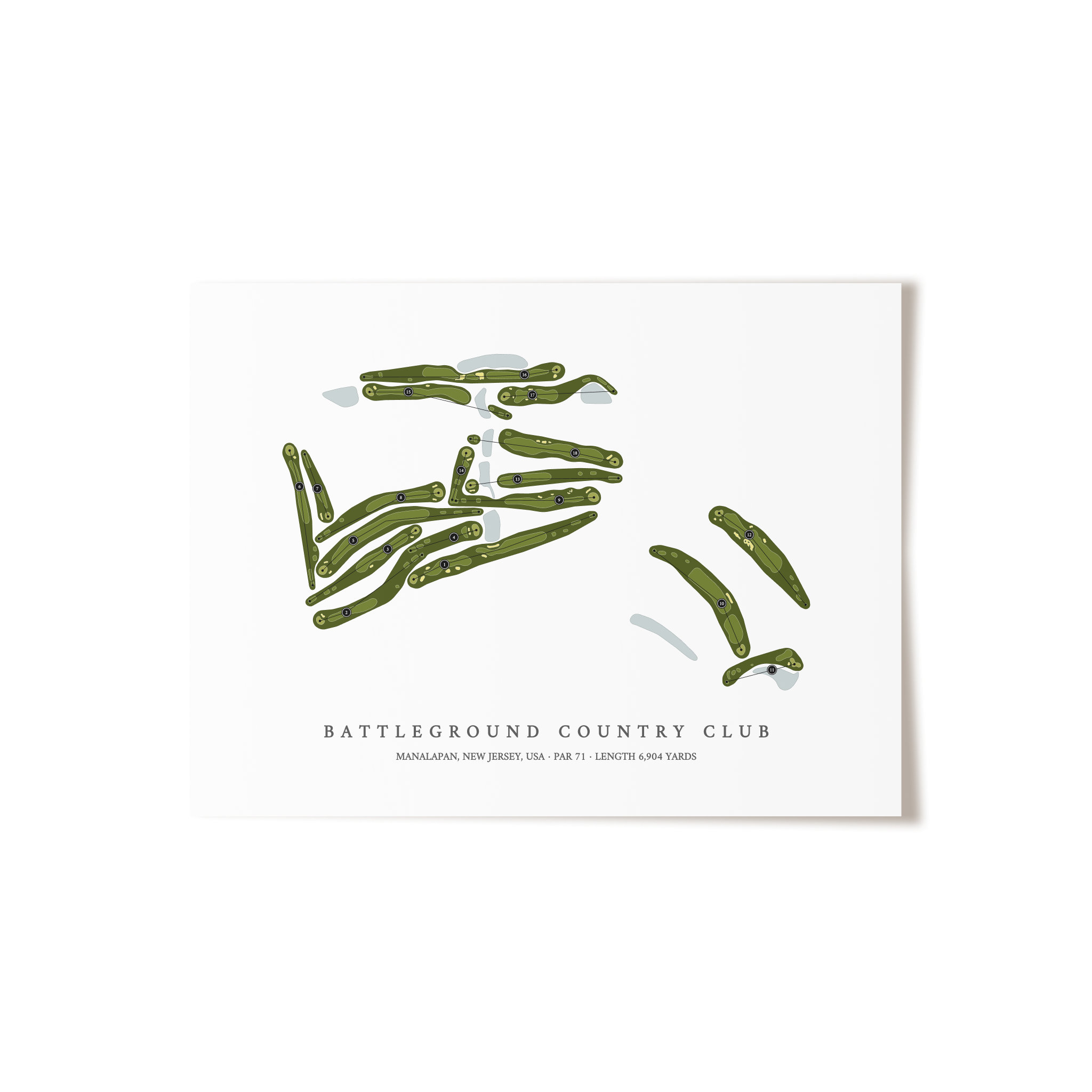 Battleground Country Club | Golf Course Map | Unframed 