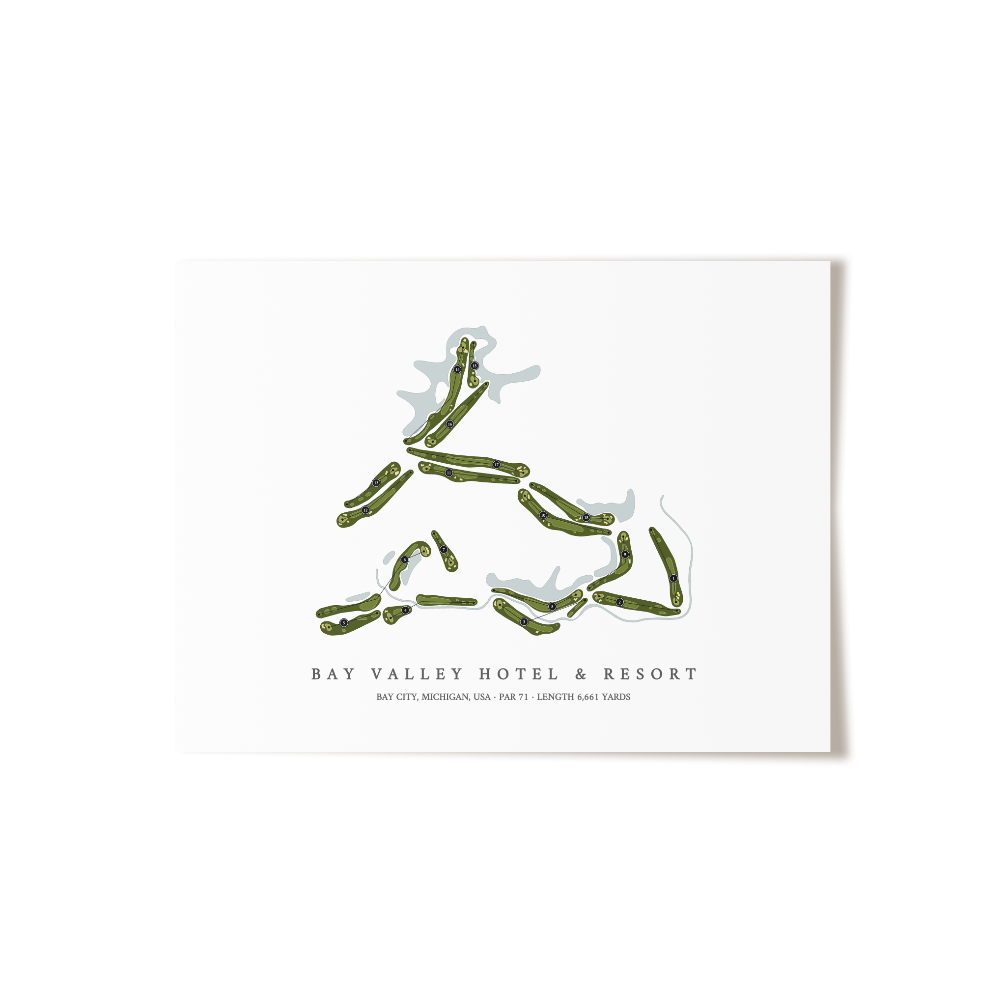 Bay Valley Hotel & Resort | Golf Course Map | Unframed 
