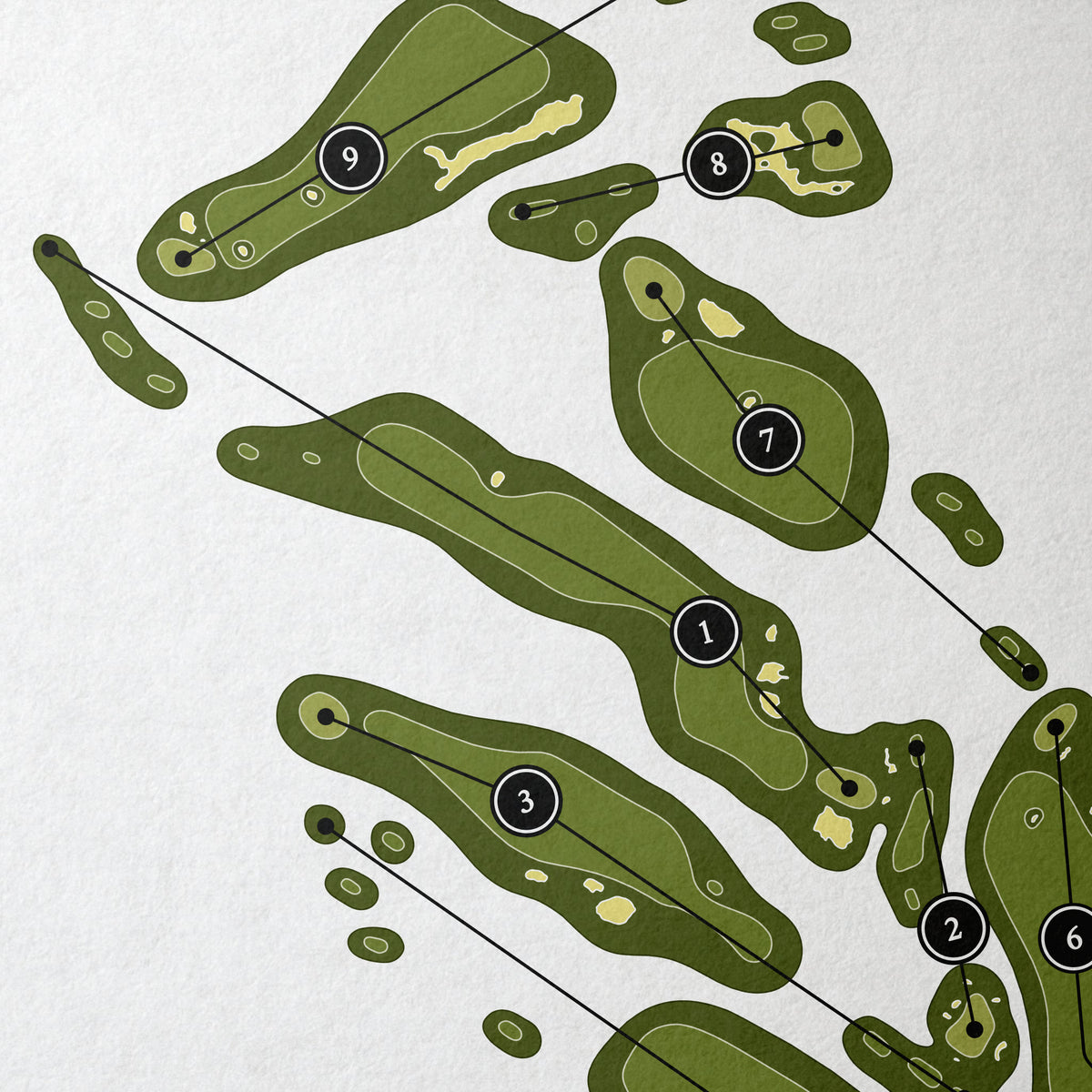 Bayside Golf Club | Golf Course Print | Close Up