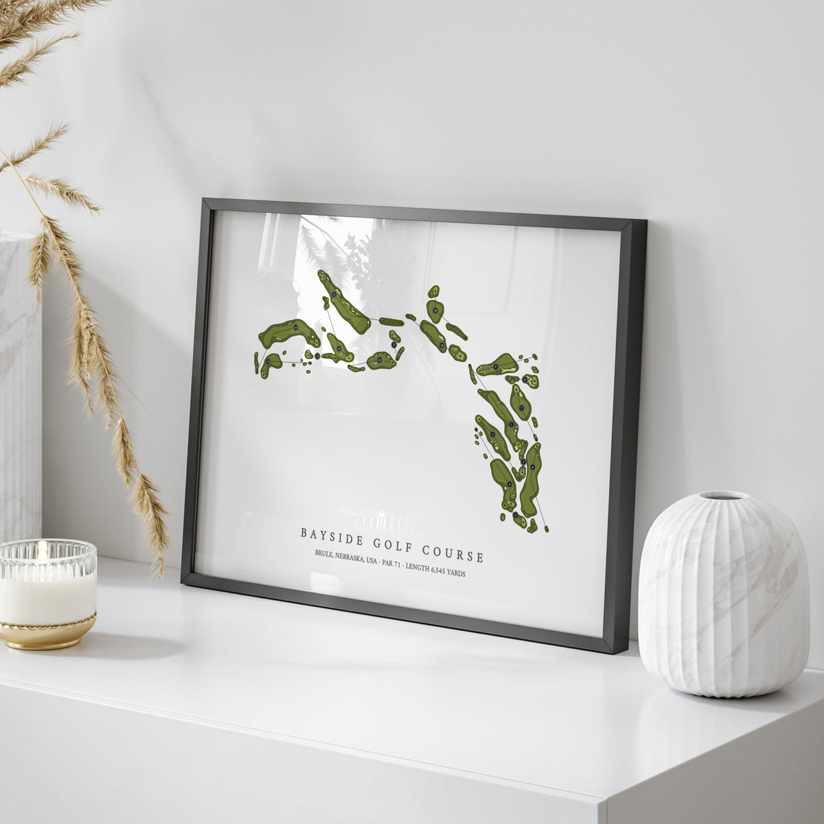 Bayside Golf Club | Golf Course Print | On Table