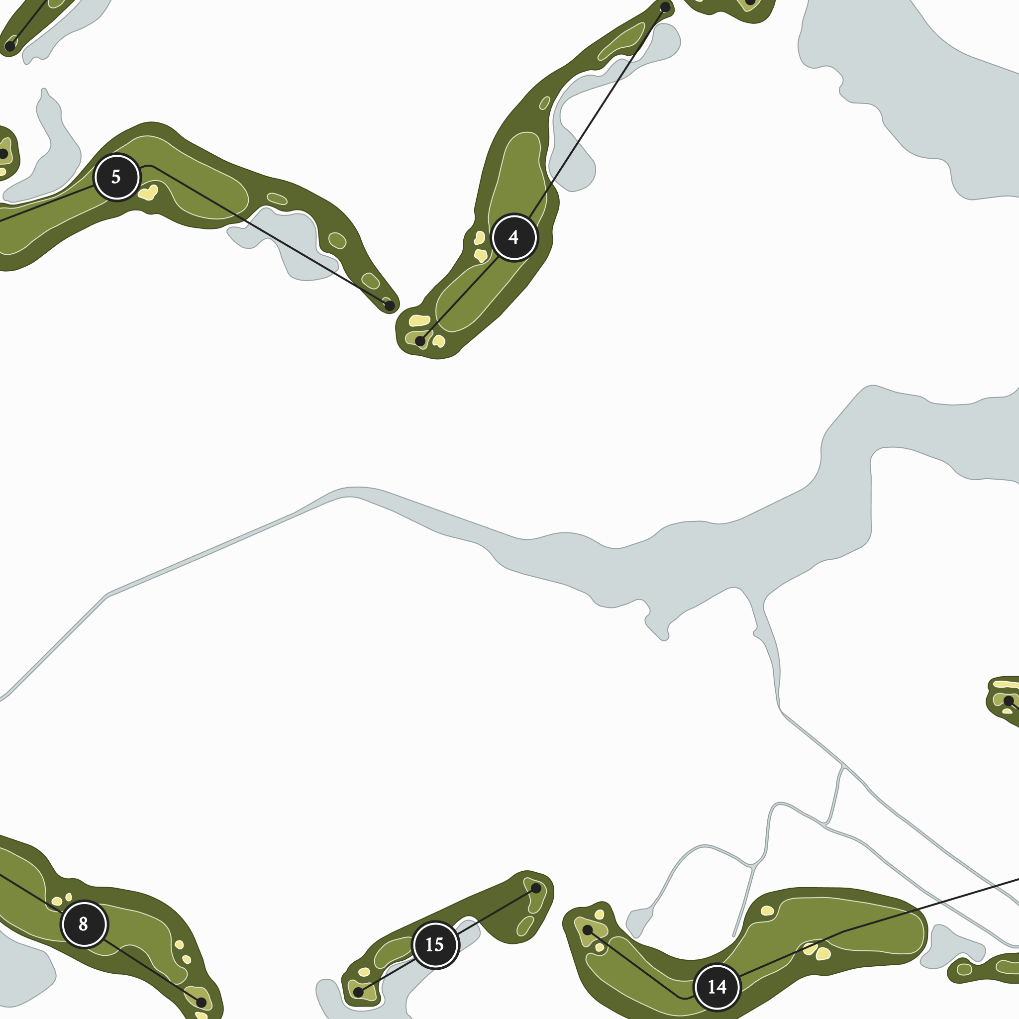 Bayside Resort Golf Club| Golf Course Print | Close Up With Hole Numbers #hole numbers_yes