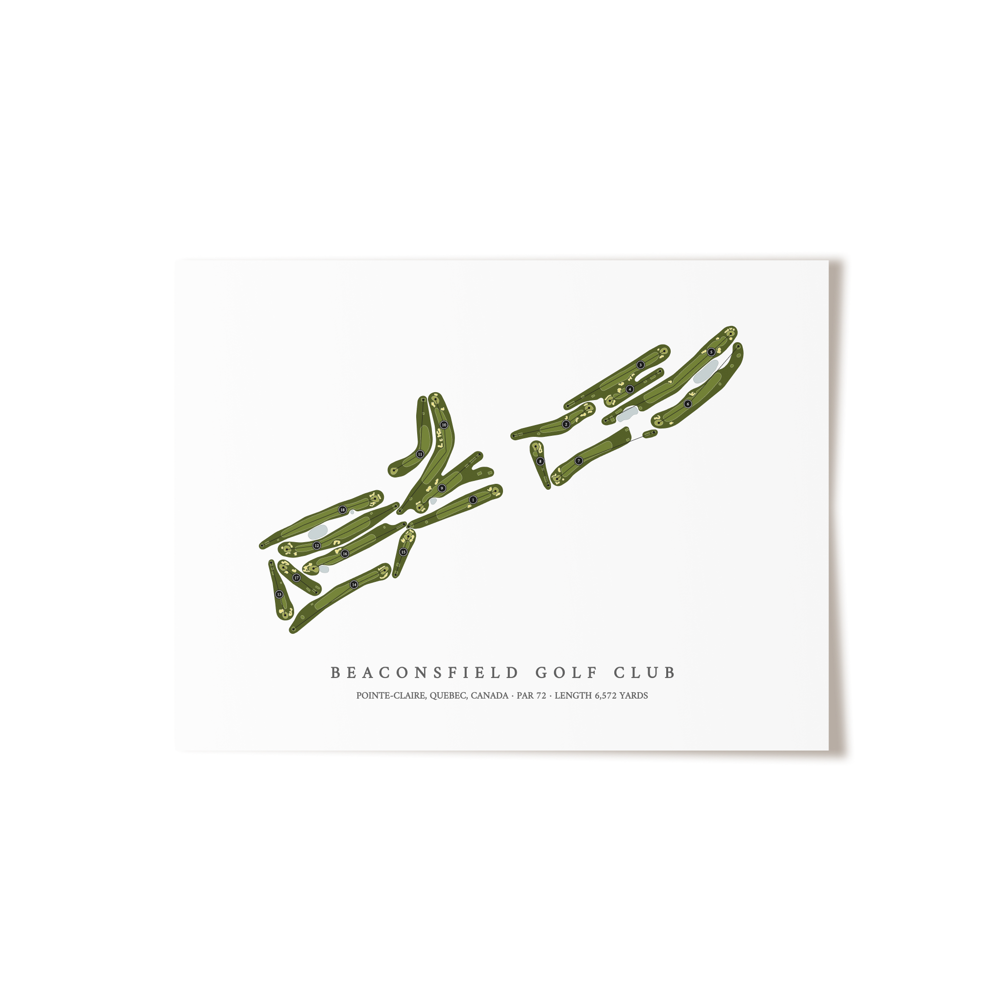 Beaconsfield Golf Club | Golf Course Map | Unframed 