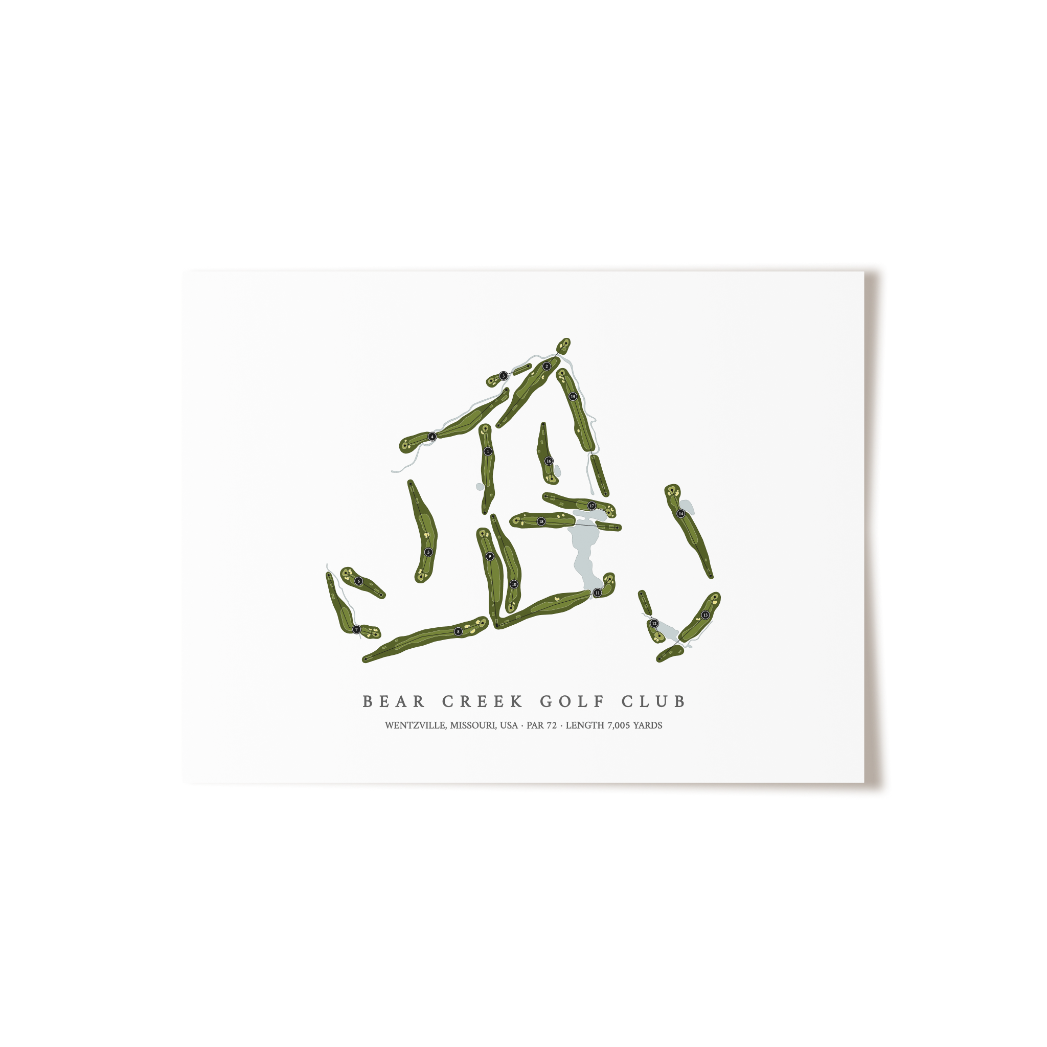 Bear Creek Golf Club | Golf Course Map | Unframed 