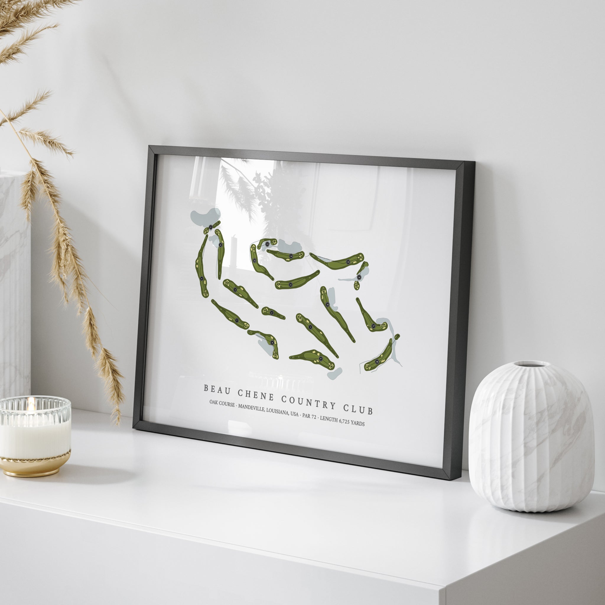 Beau Chene Country Club - Oak Course | Golf Course Map | On Table 