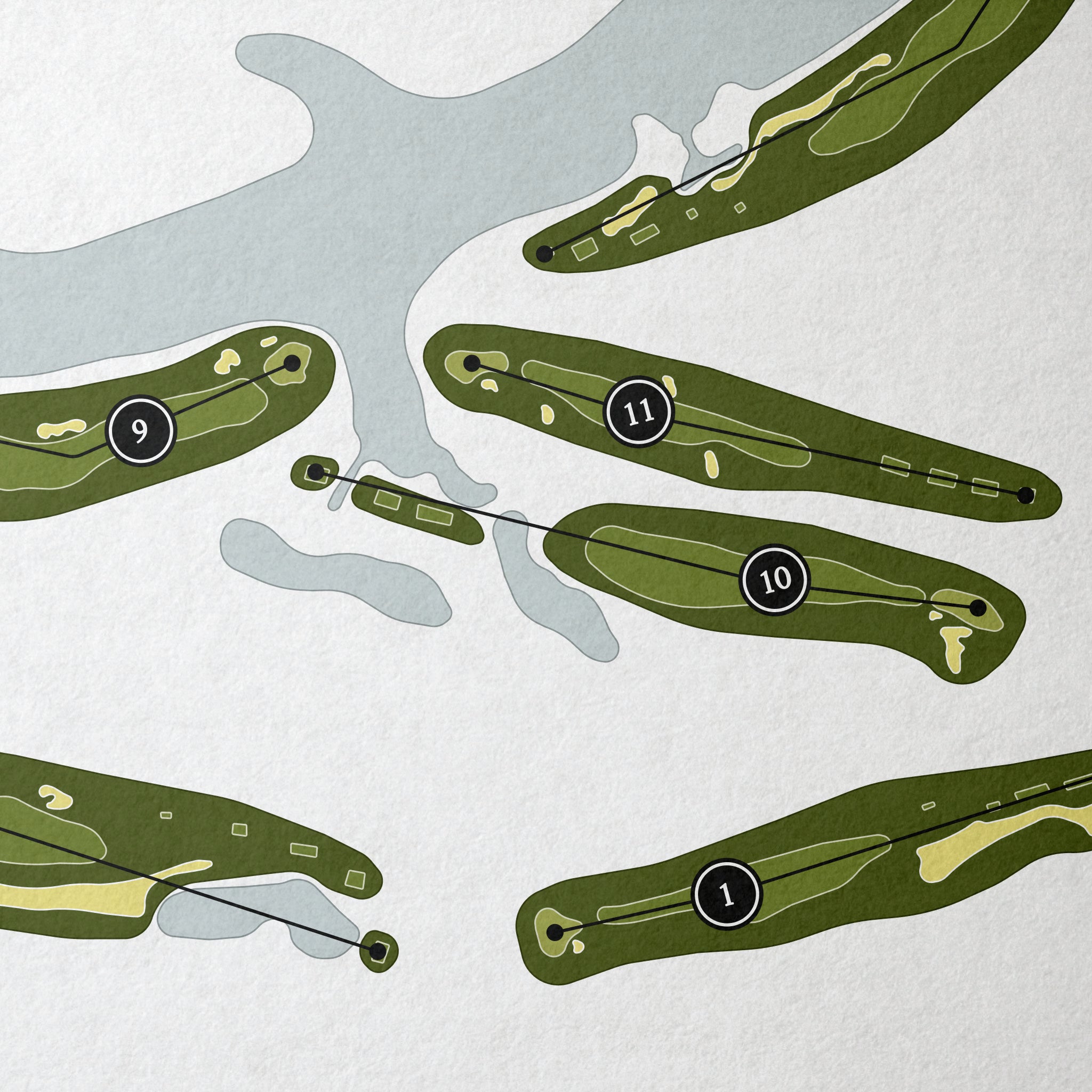 Belfair Golf Club - West Course | Golf Course Print | Close+Up