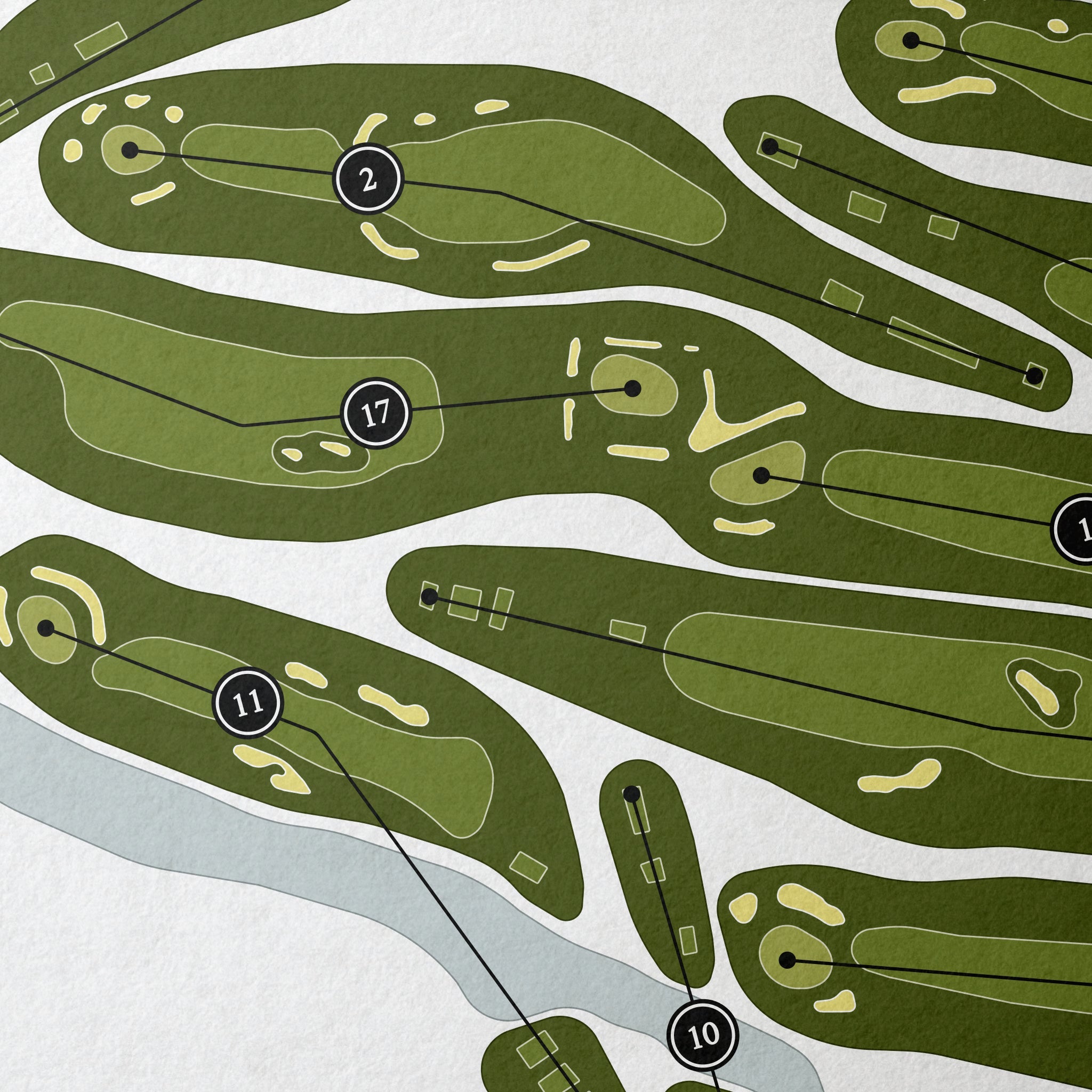 Bellport Golf Club | Golf Course Print | Close Up 