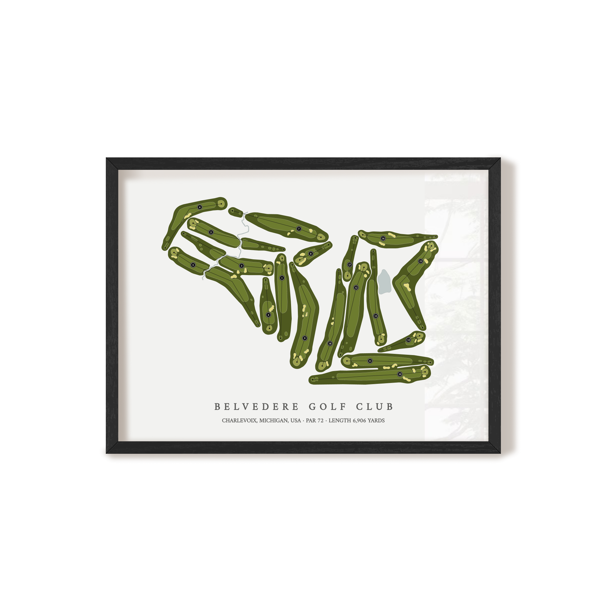 Belvedere Golf Club | Golf Course Map | Black Frame 