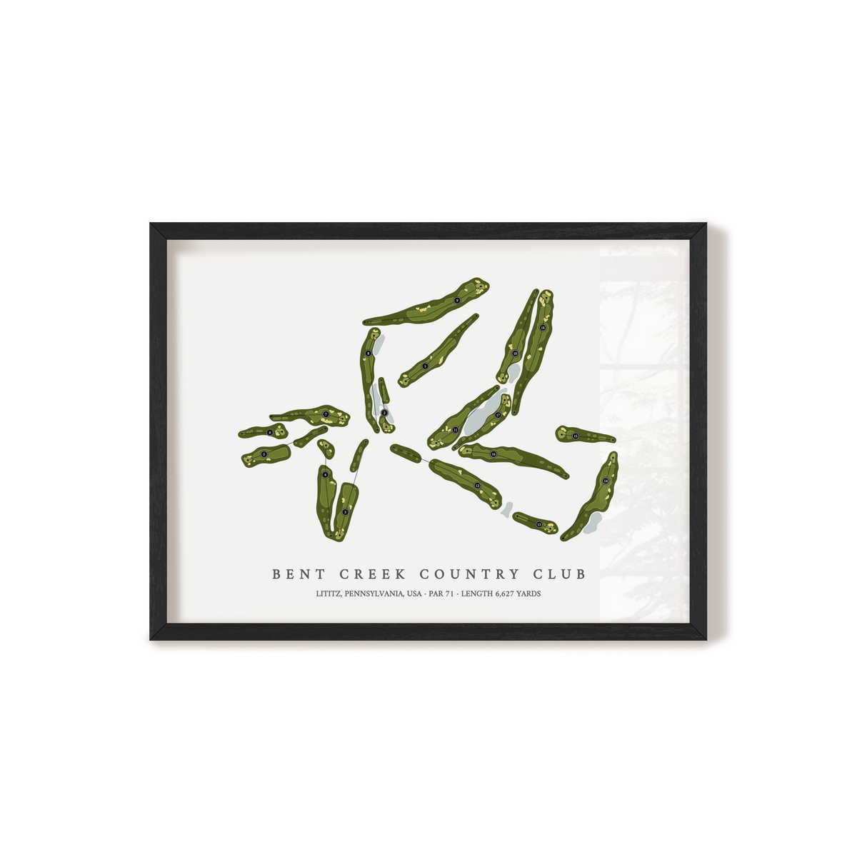 Bent Creek Country Club | Golf Course Map | Black Frame 