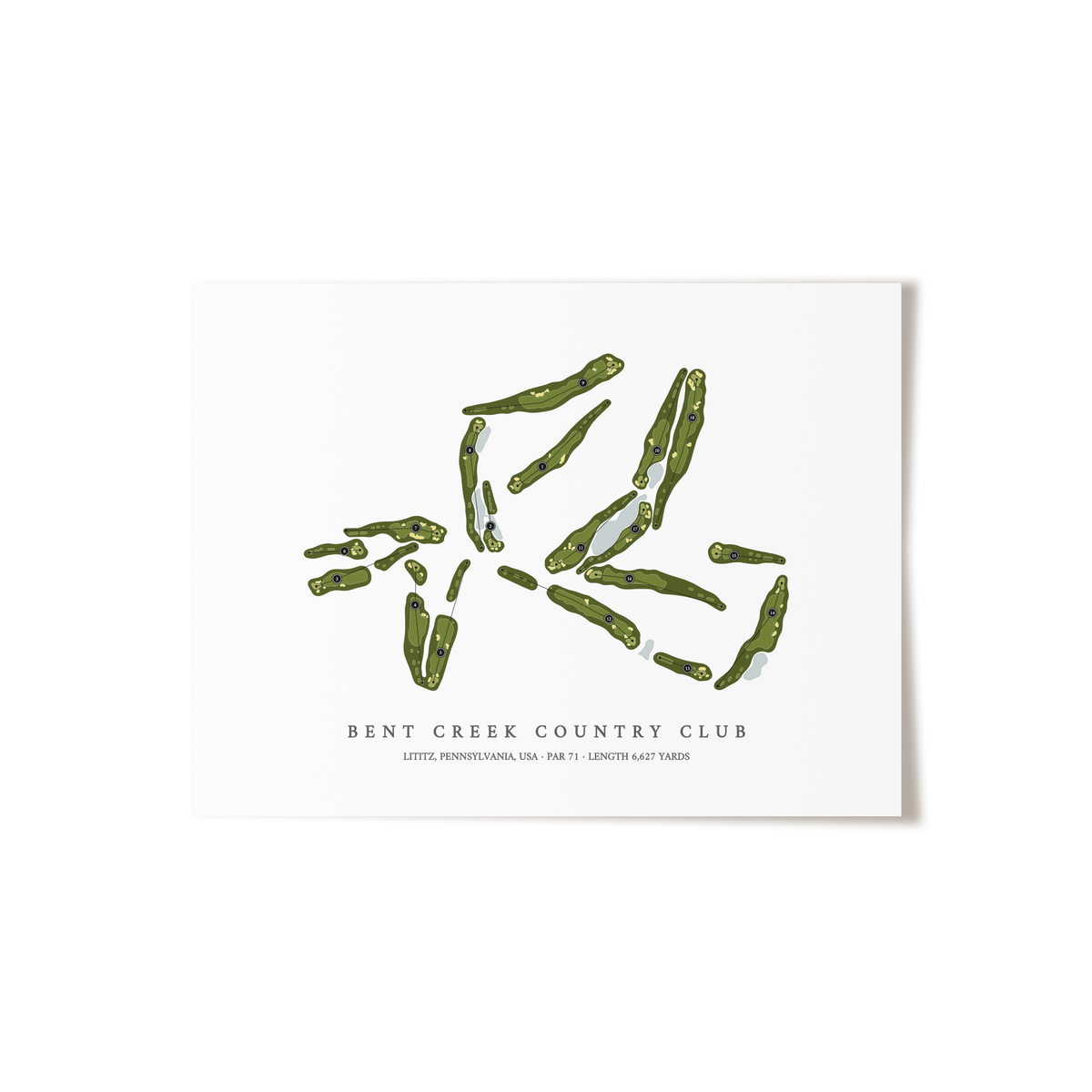 Bent Creek Country Club | Golf Course Map | Unframed 