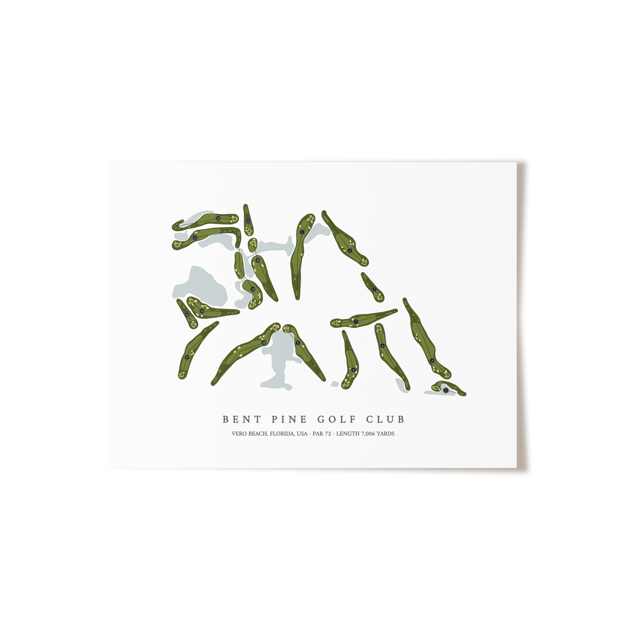 Bent Pine Golf Club | Golf Course Map | Unframed 