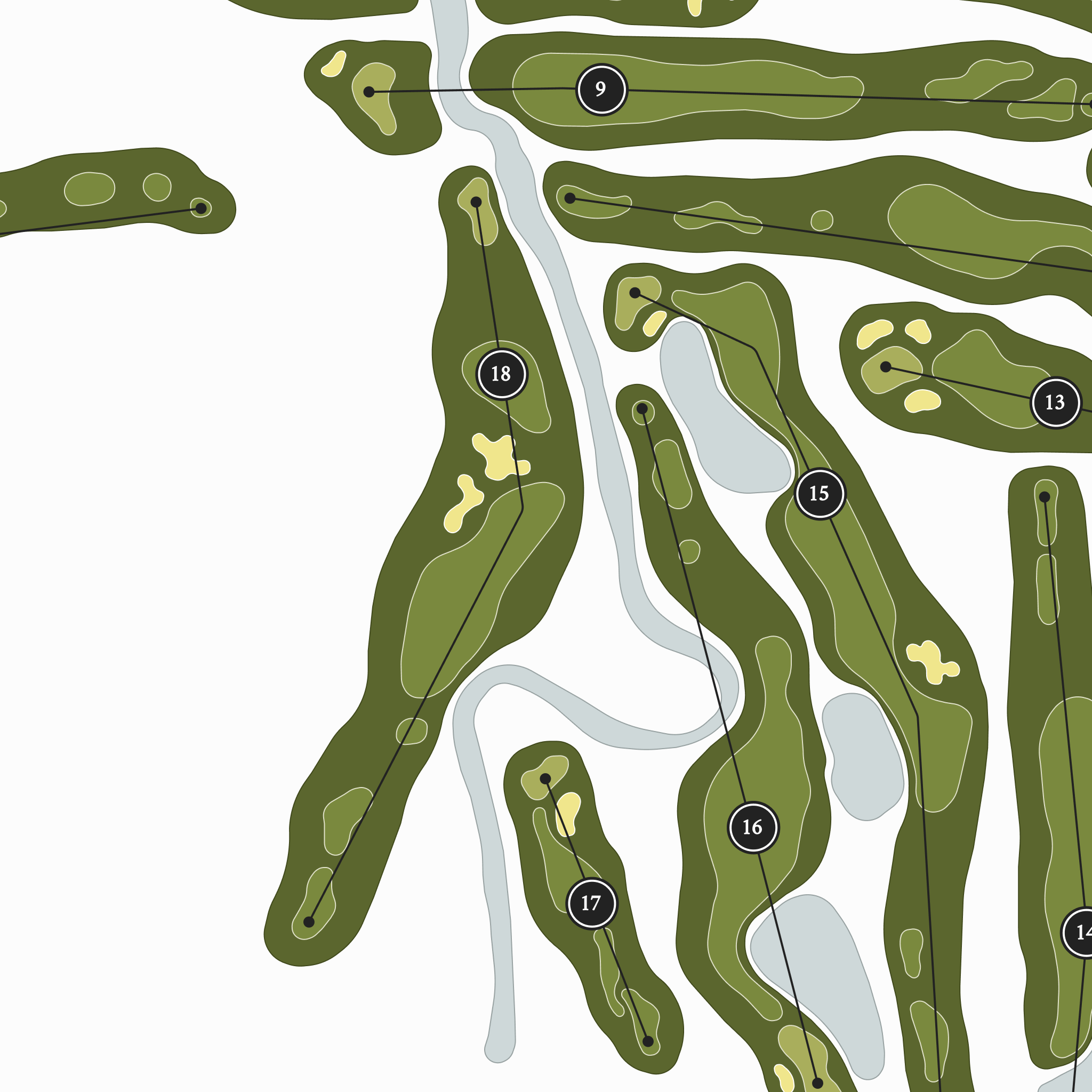 Bent Tree Golf Club | Golf Course Map | Close Up