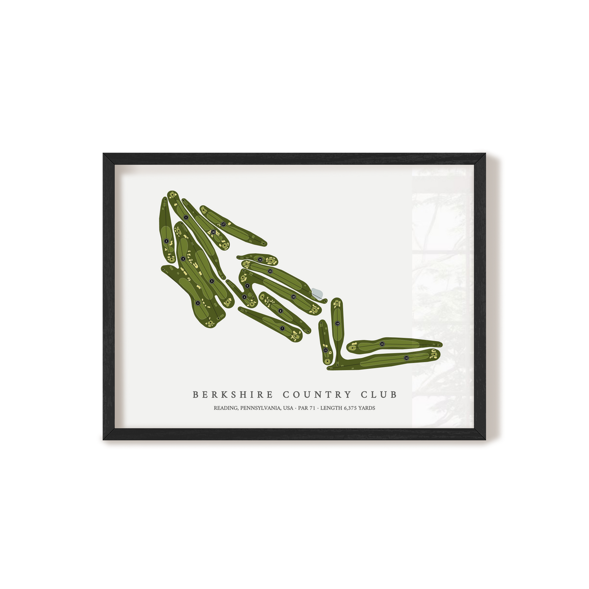 Berkshire Country Club | Golf Course Map | Black Frame