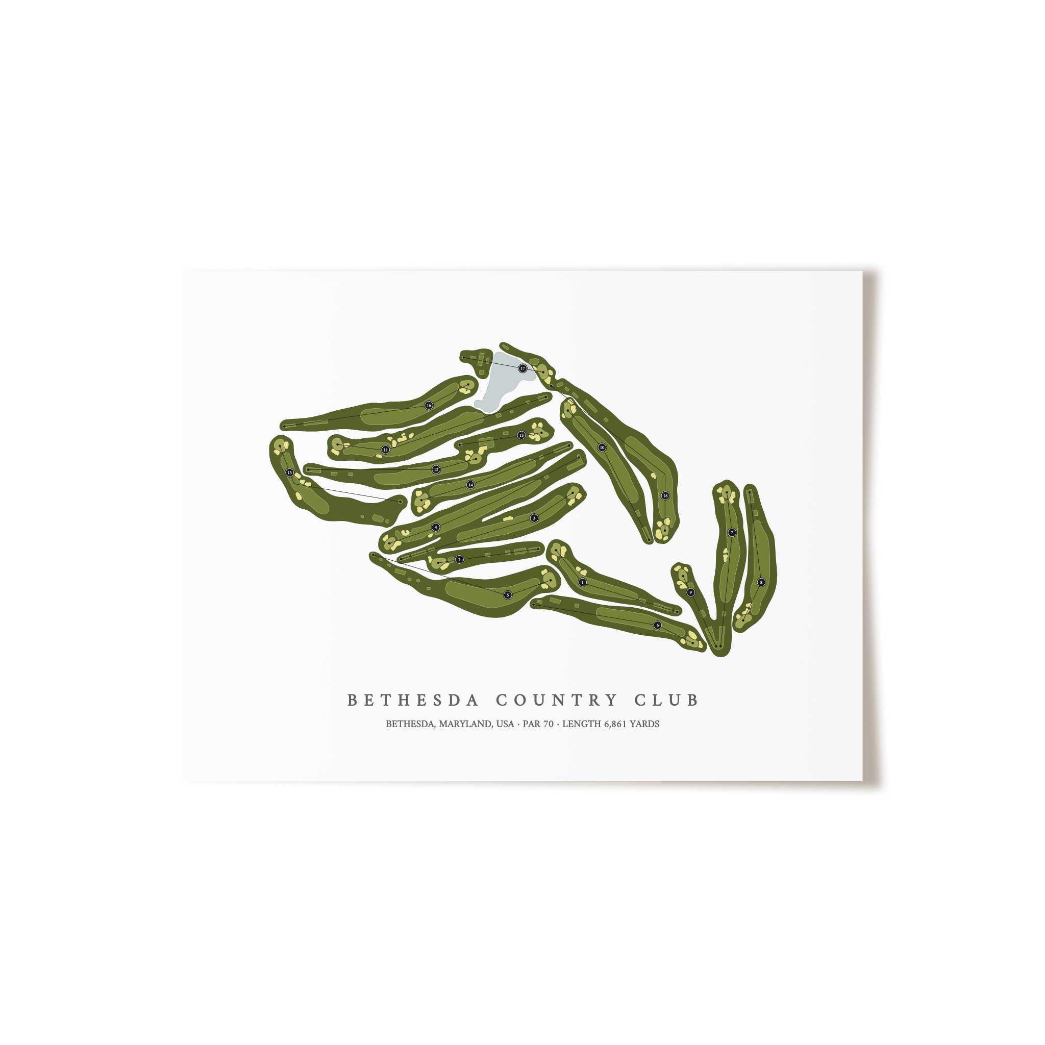 Bethesda Country Club | Golf Course Map | Unframed 