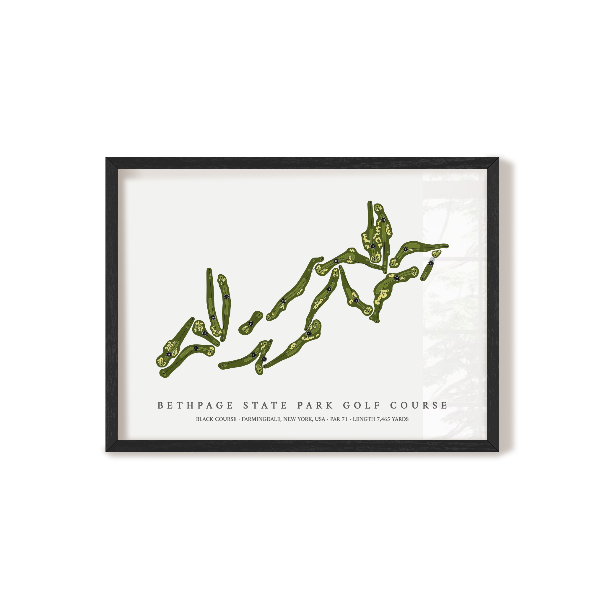 Bethpage State Park Golf Course - Black Course | Golf Course Print | Black Frame