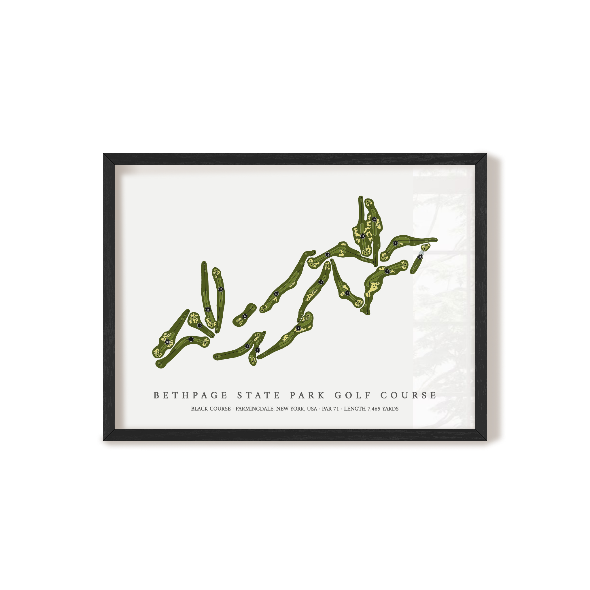 Bethpage State Park Golf Course - Black Course | Golf Course Print | Black Frame 