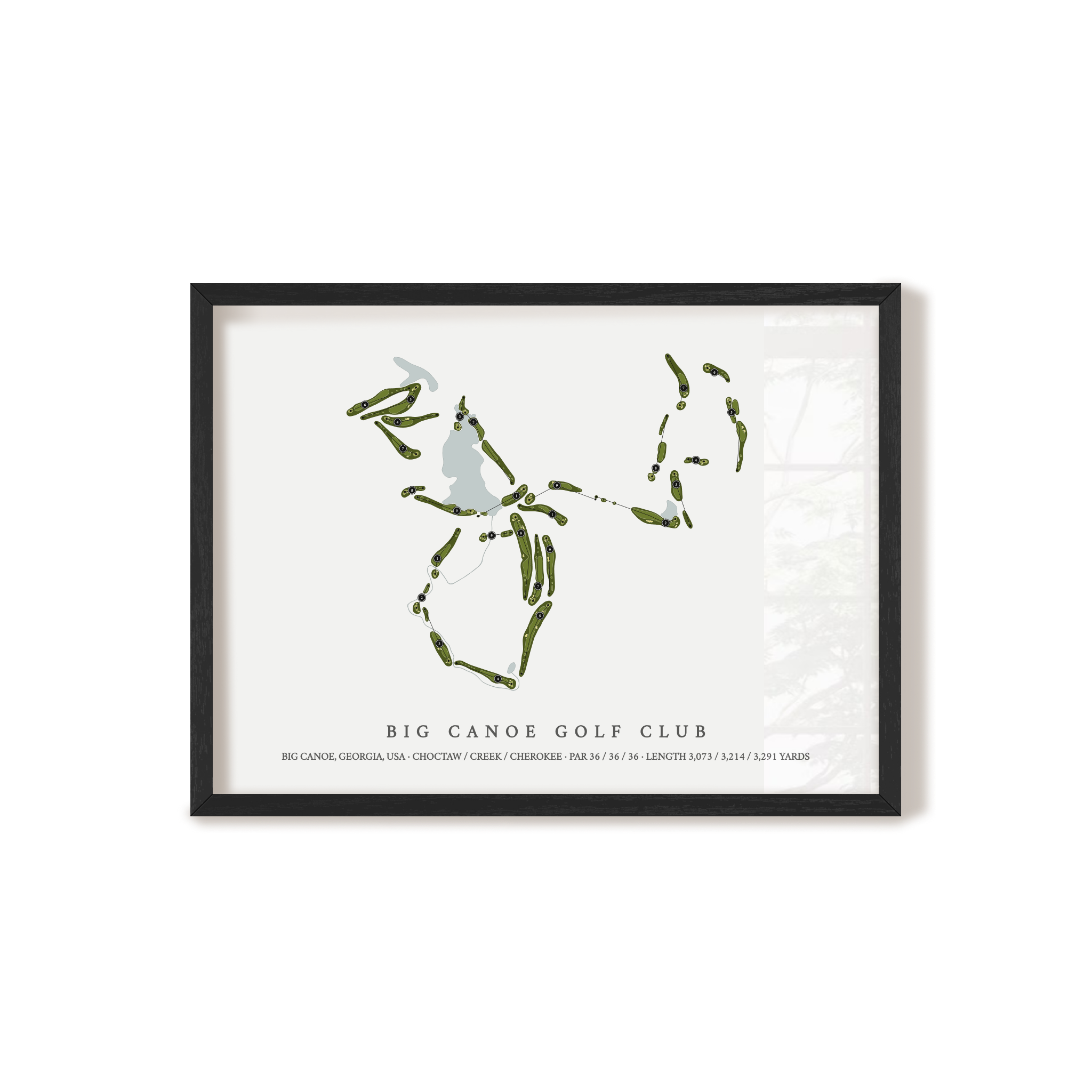 Big Canoe Golf Club | Golf Course Map | Black Frame 