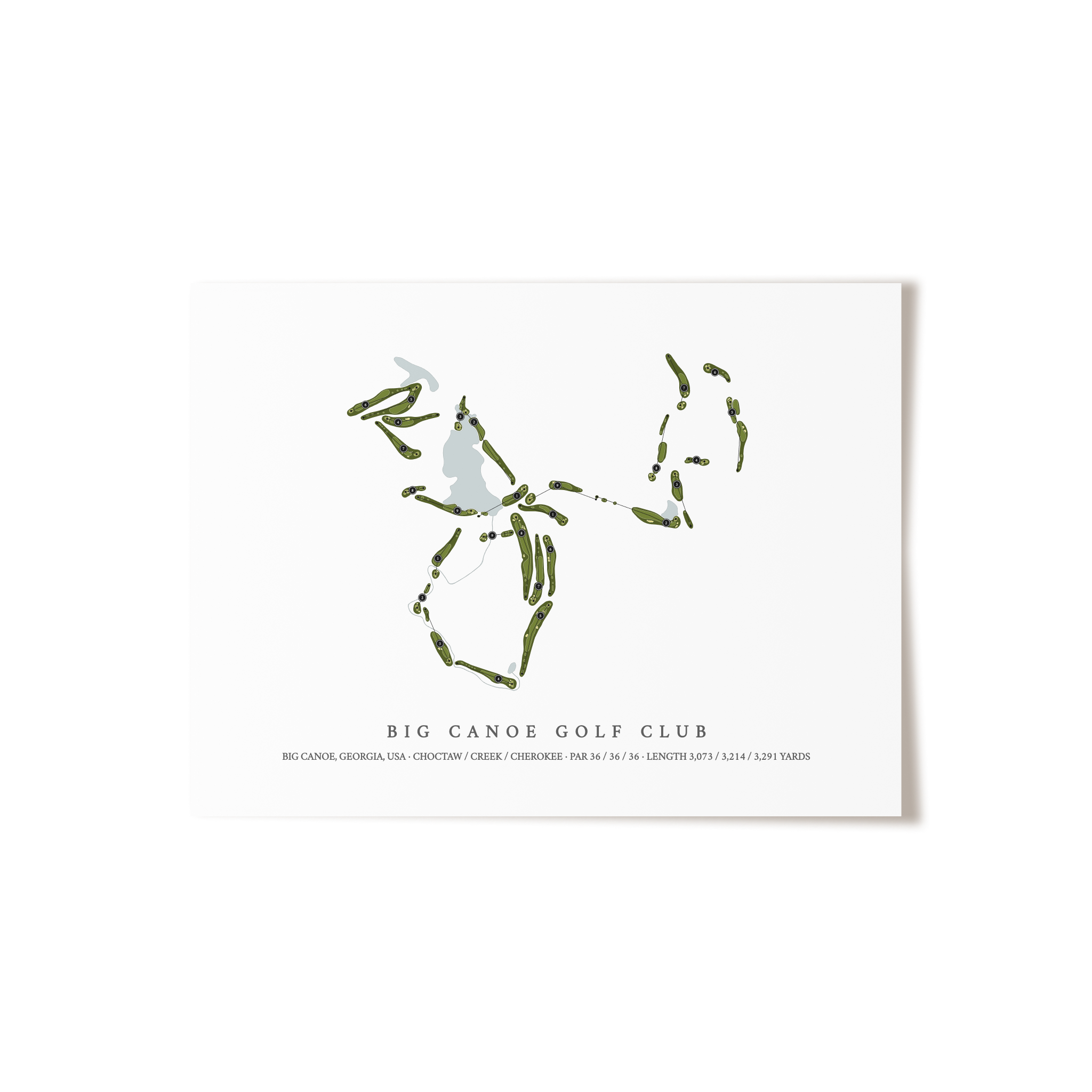 Big Canoe Golf Club | Golf Course Map | Unframed 