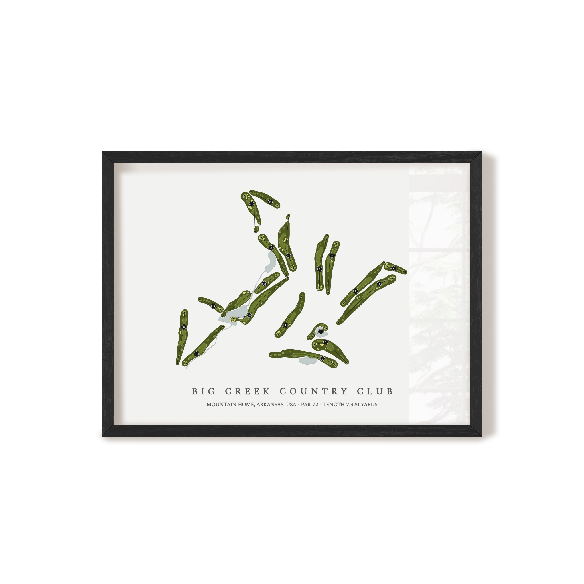 Big Creek Country Club | Golf Course Map | Black Frame 