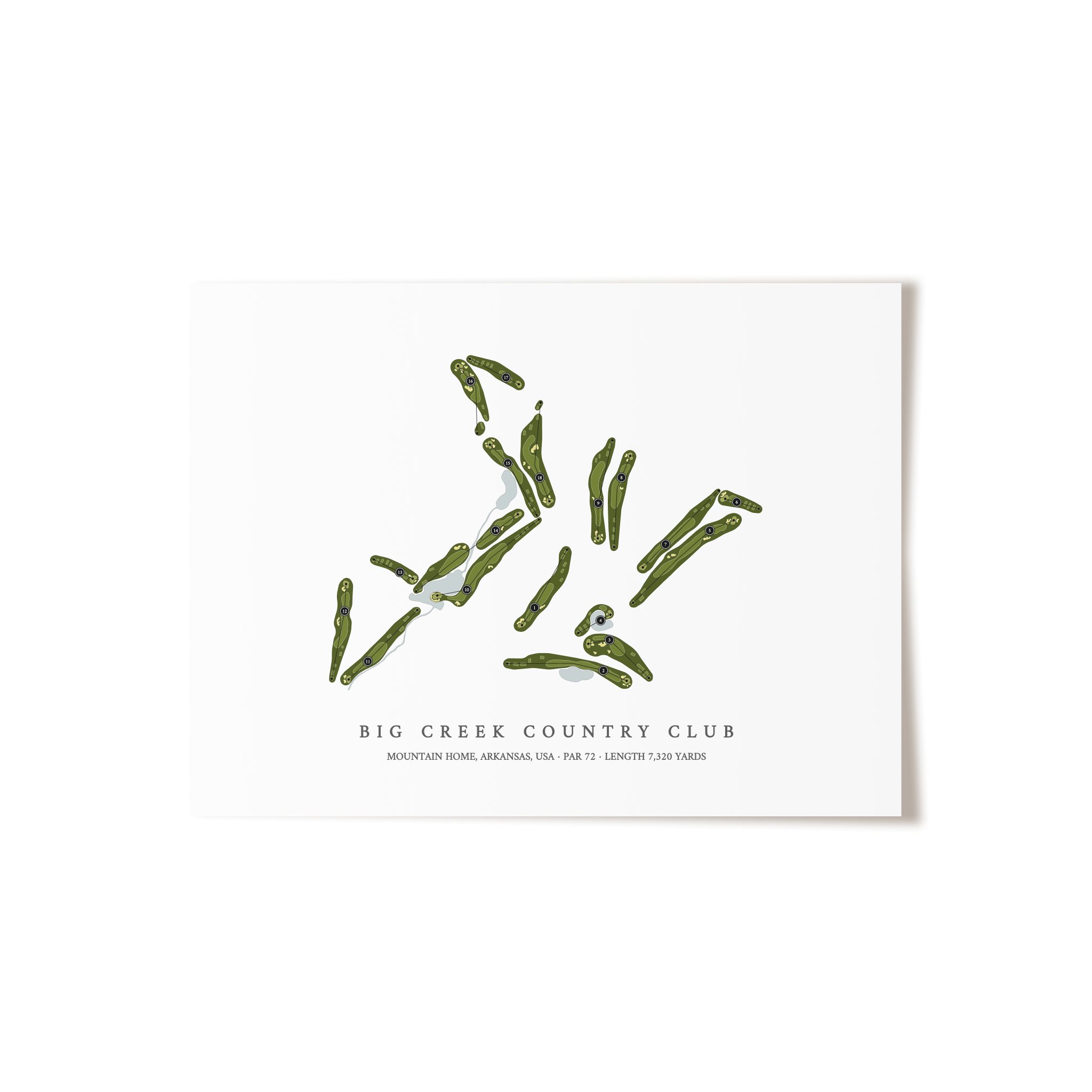 Big Creek Country Club | Golf Course Map | Unframed 