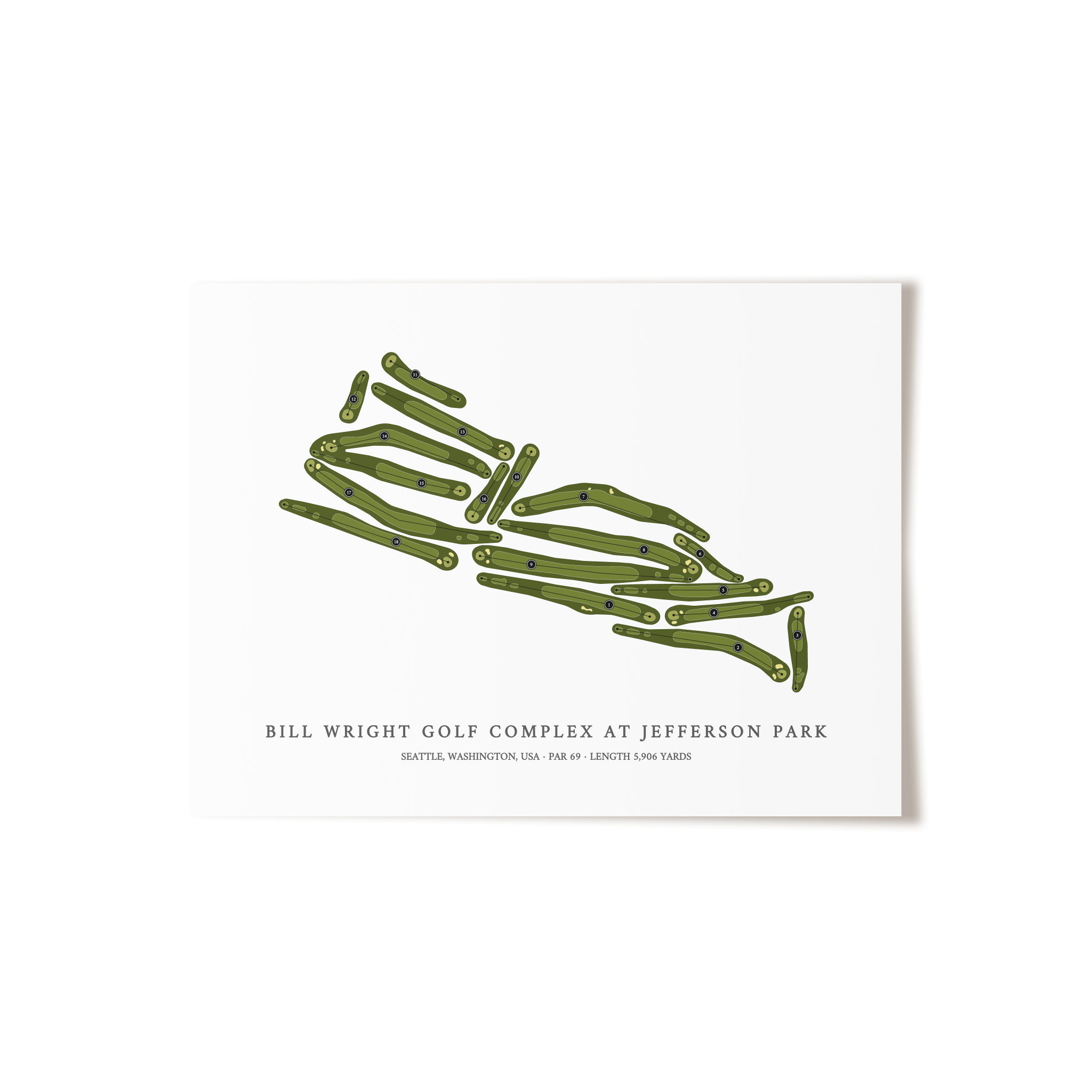 Bill Wright Golf Complex at Jefferson Park | Golf Course Map | Unframed 
