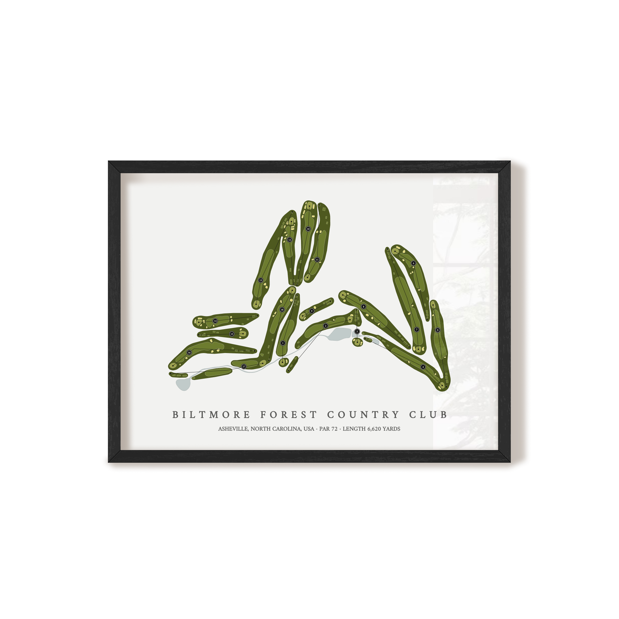 Biltmore Forest Country Club | Golf Course Map | Black Frame 