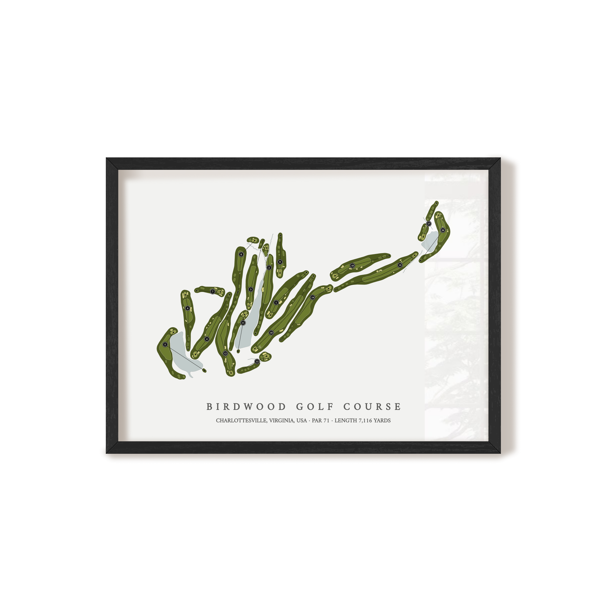 Birdwood Golf Course | Golf Course Map | Black Frame 