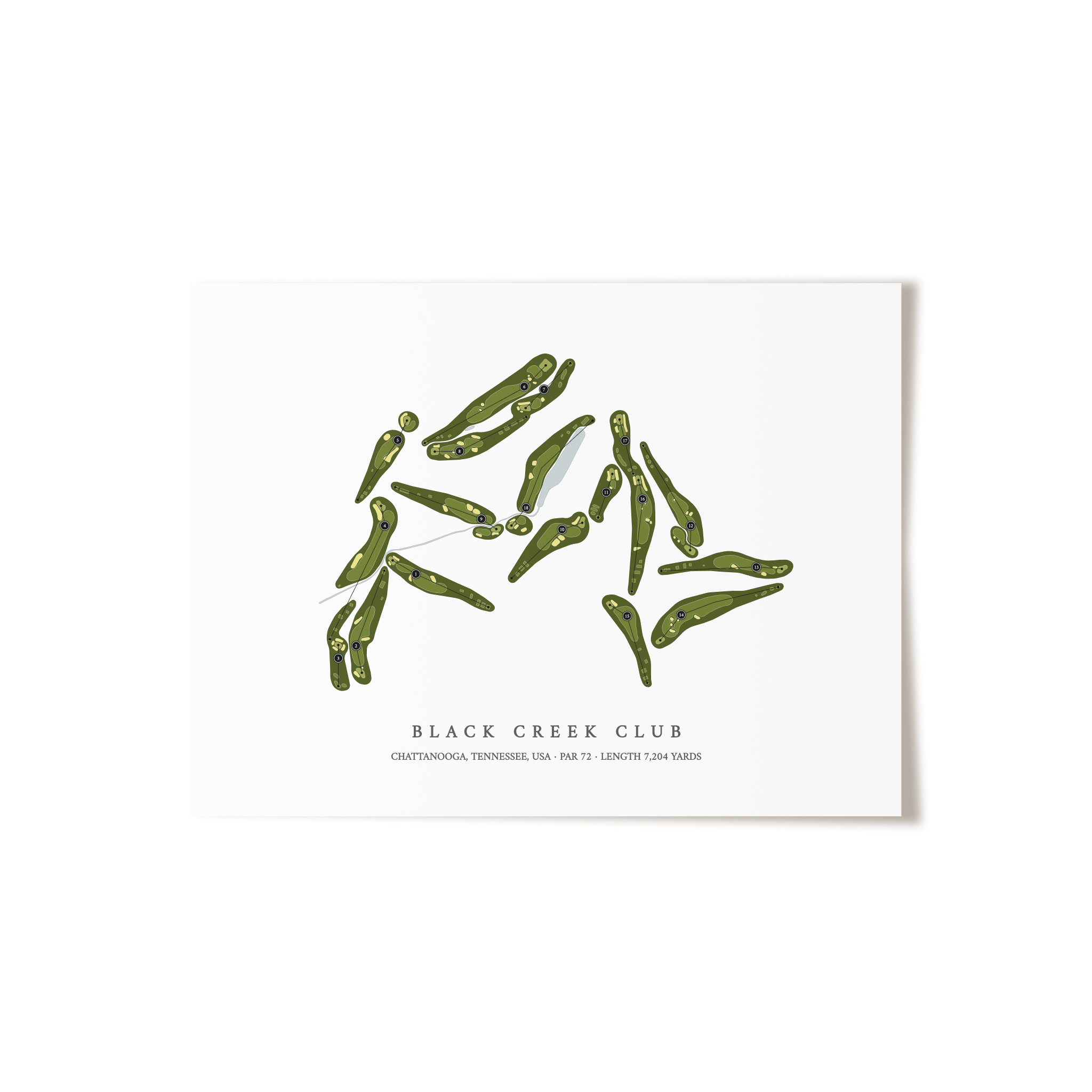Black Creek Club | Golf Course Map | Unframed 