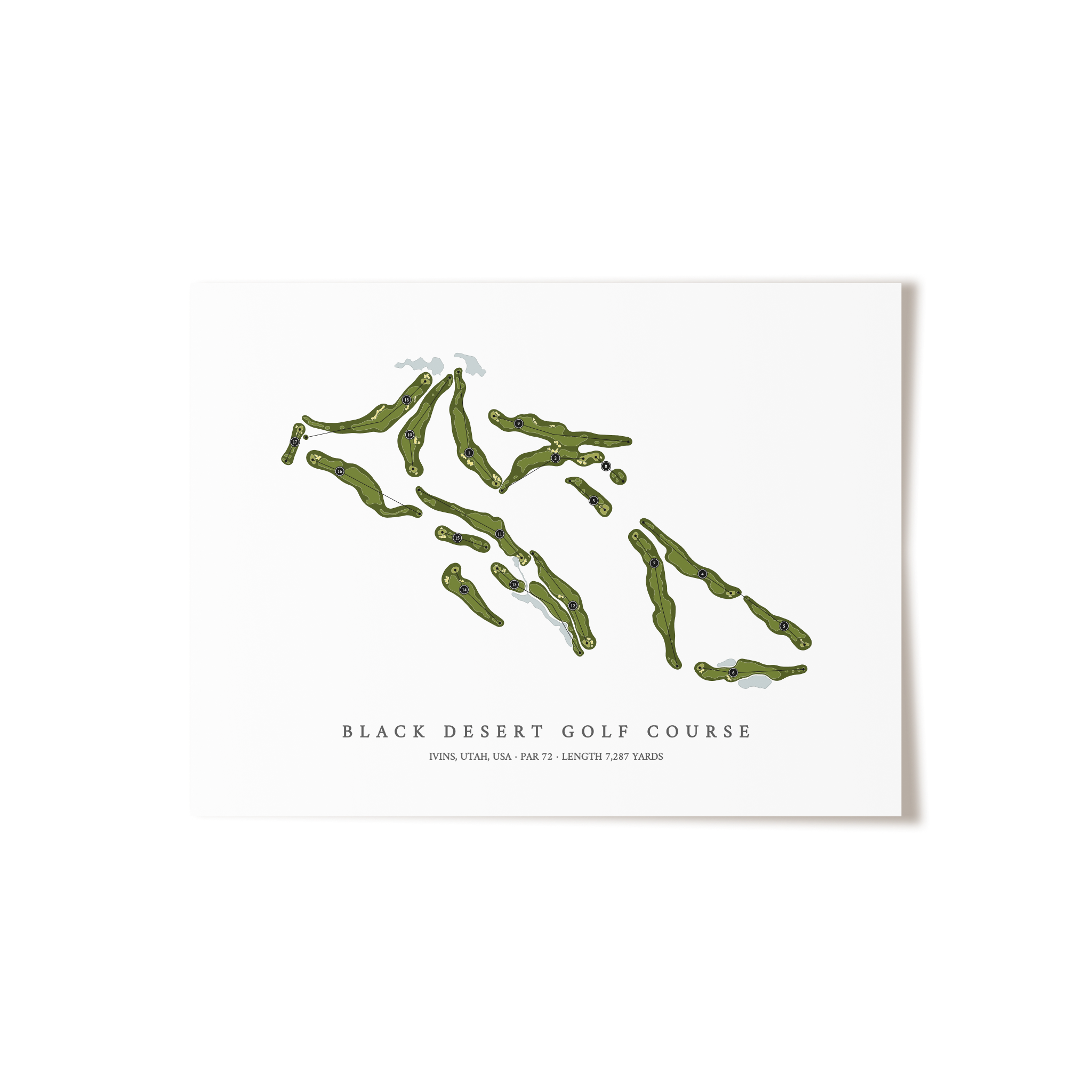 Black Desert Golf Course | Golf Course Map | Unframed 