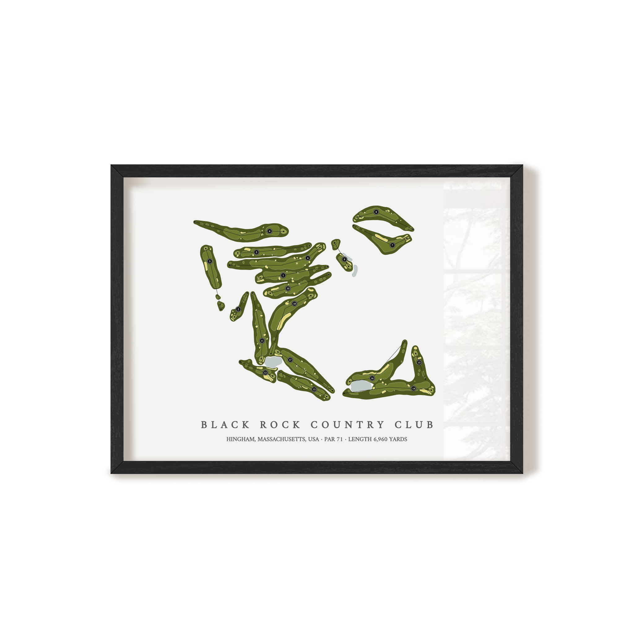Black Rock Country Club | Golf Course Map | Black Frame 