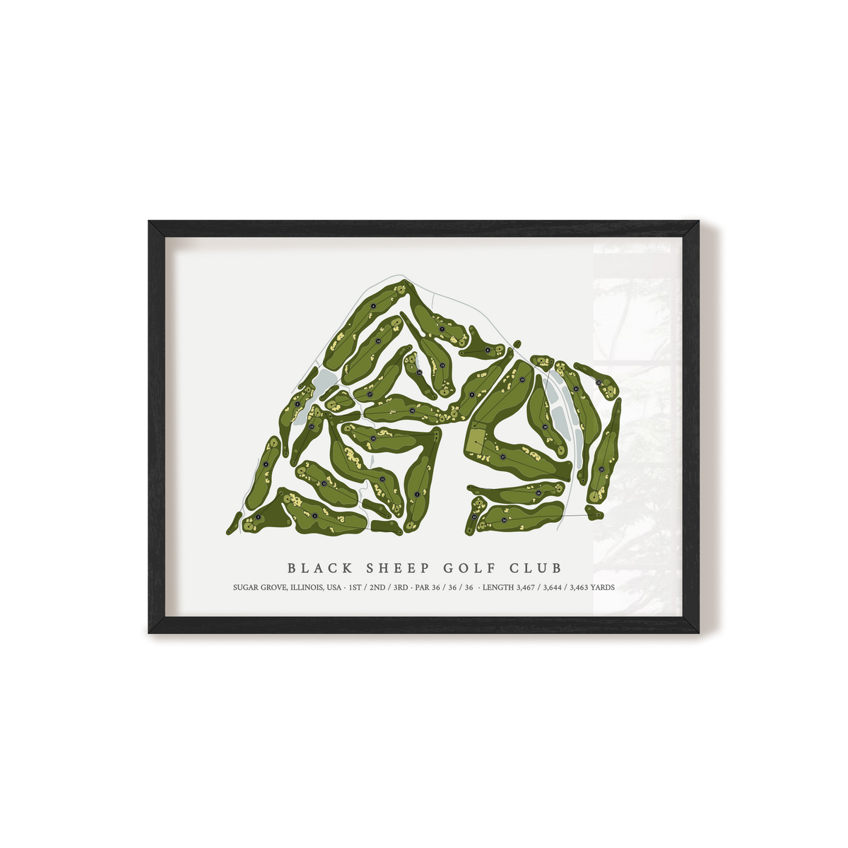 Black Sheep Golf Club | Golf Course Map | Black Frame 