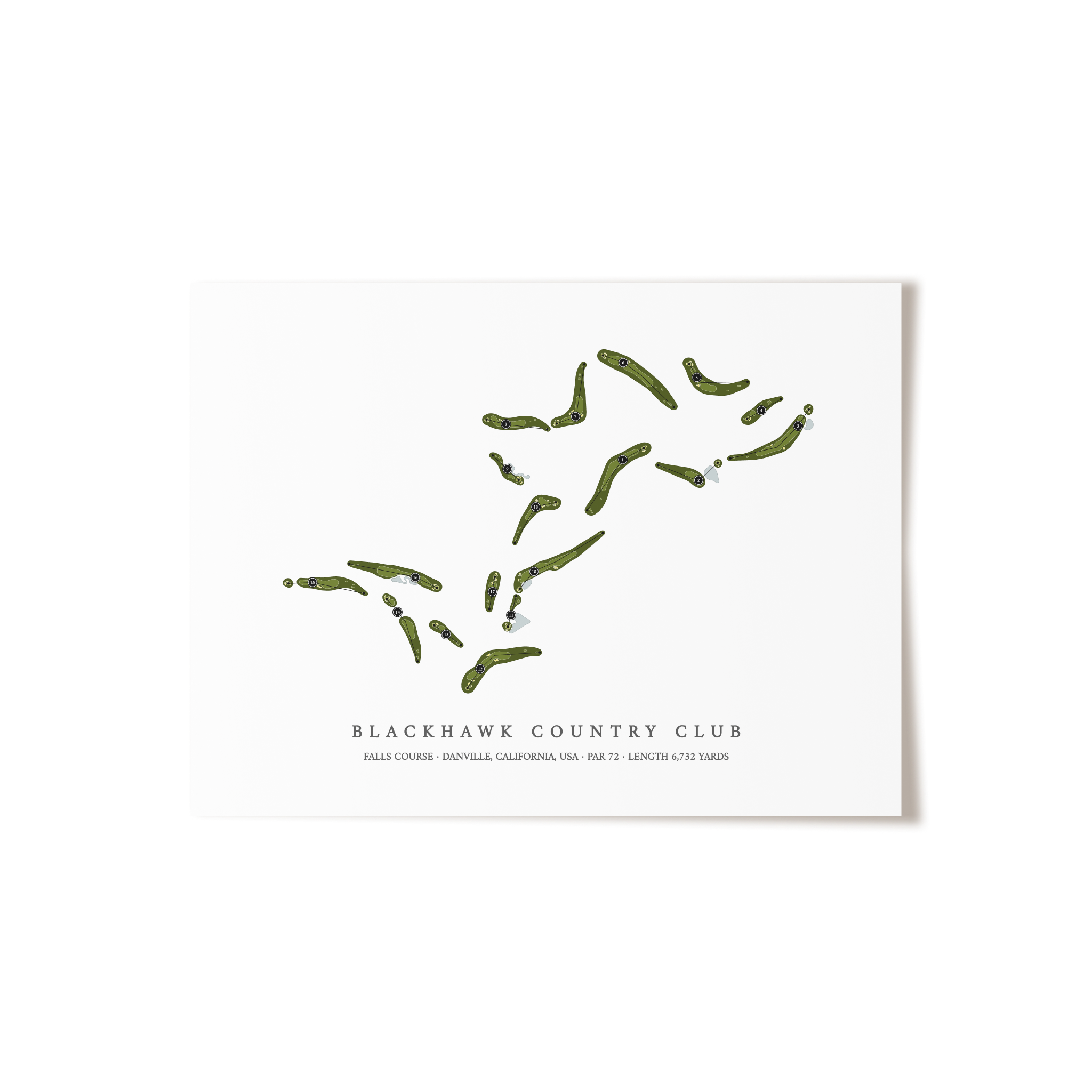 Blackhawk Country Club - Falls Course | Golf Course Map | Unframed 