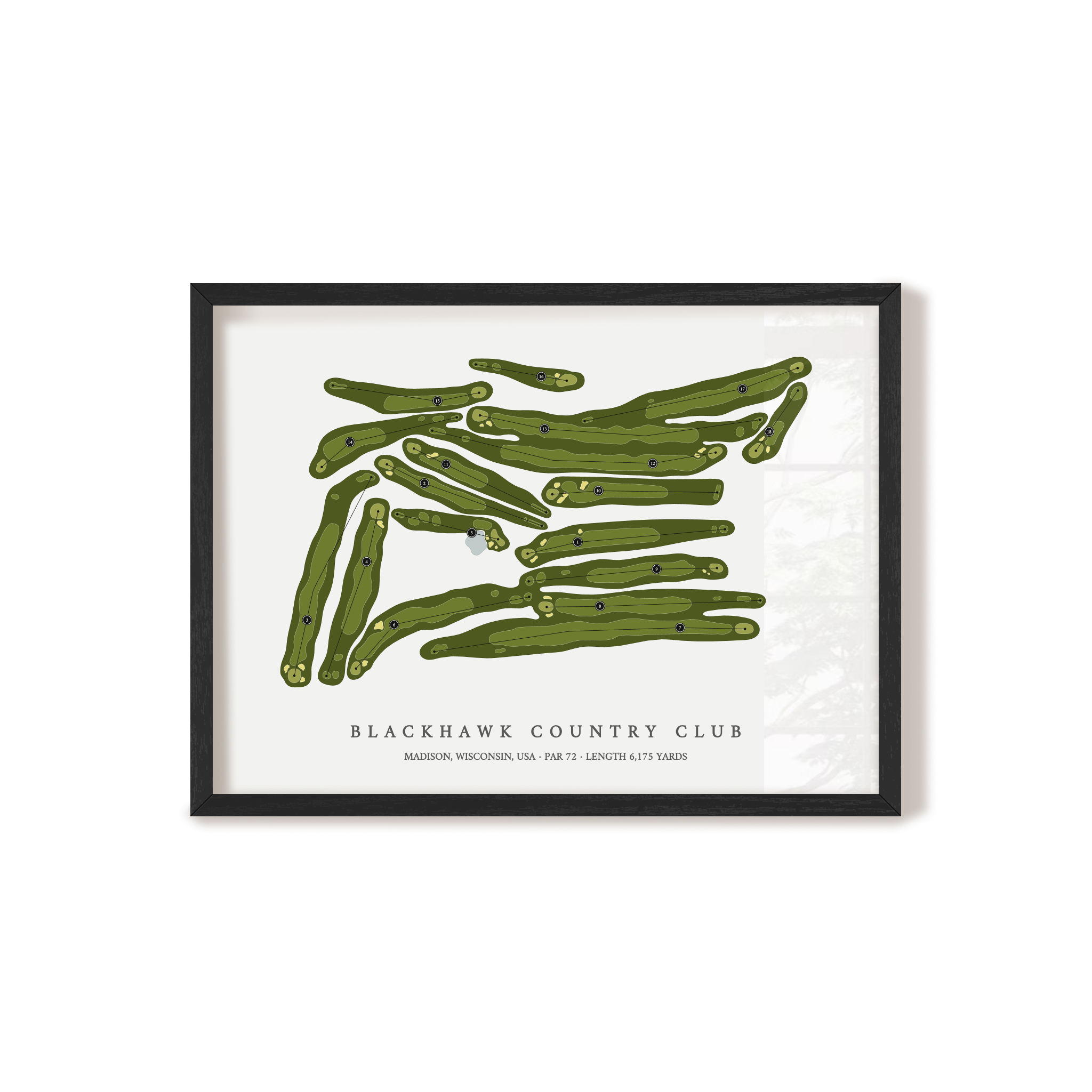 Blackhawk Country Club | Golf Course Map | Black Frame 