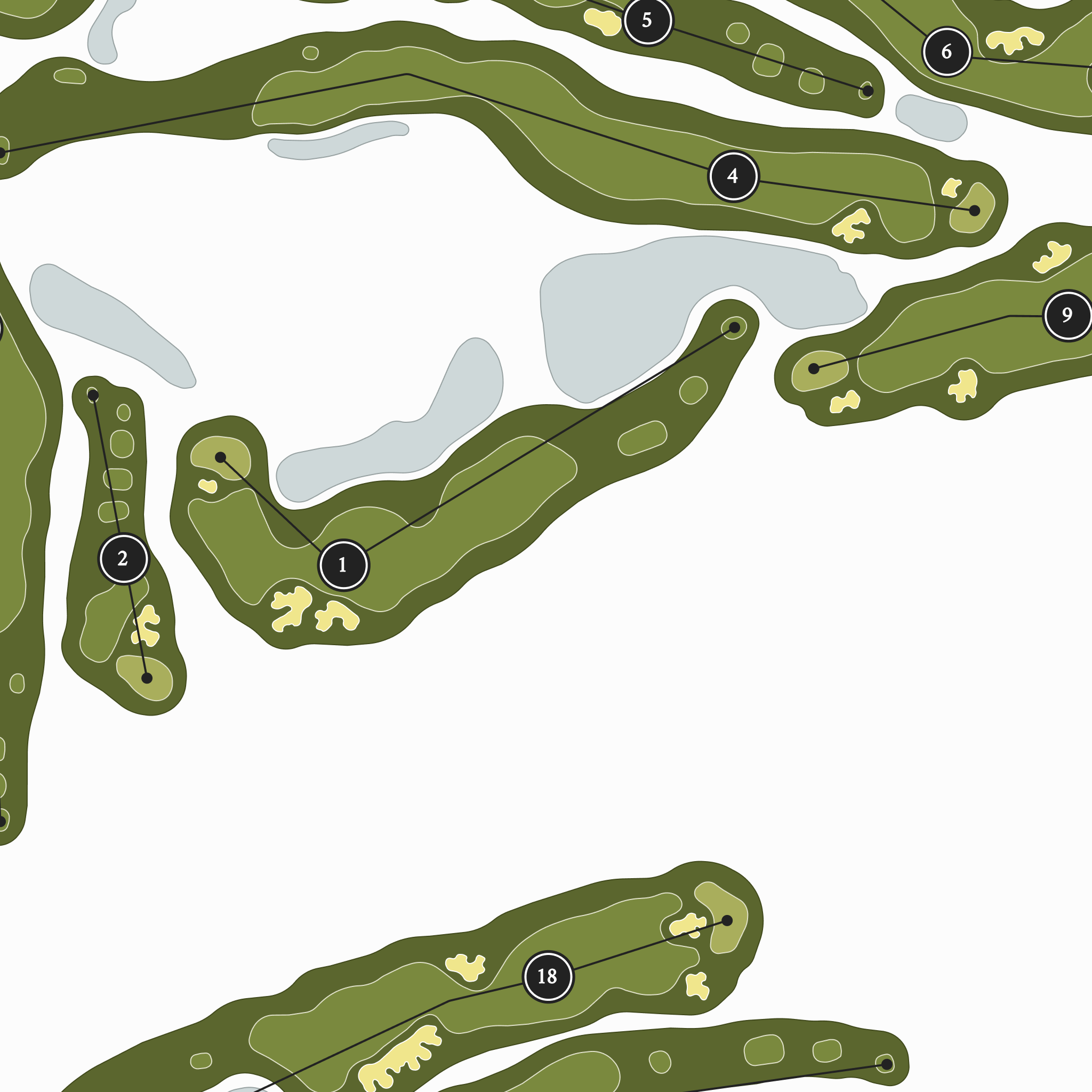 Blackstone Golf Club | Golf Course Map | Close Up With Hole Numbers #hole numbers_yes