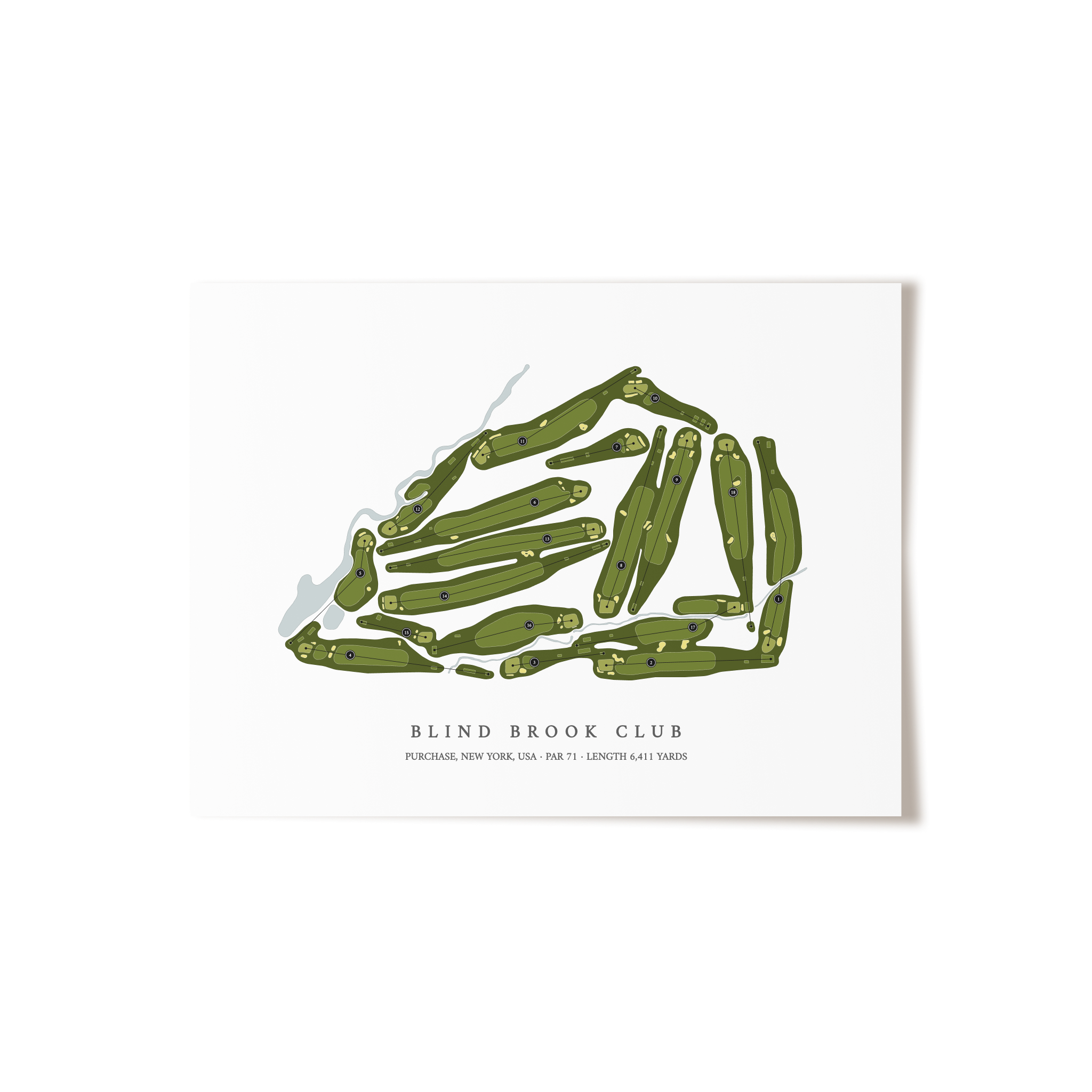 Blind Brook Club | Golf Course Map | Unframed 