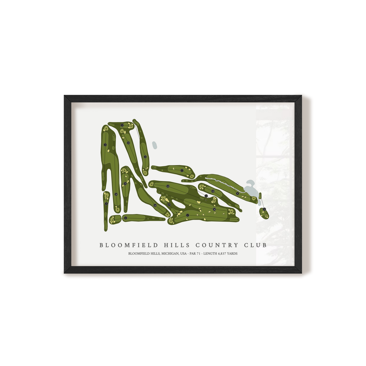 Bloomfield Hills Country Club | Golf Course Print | Black Frame