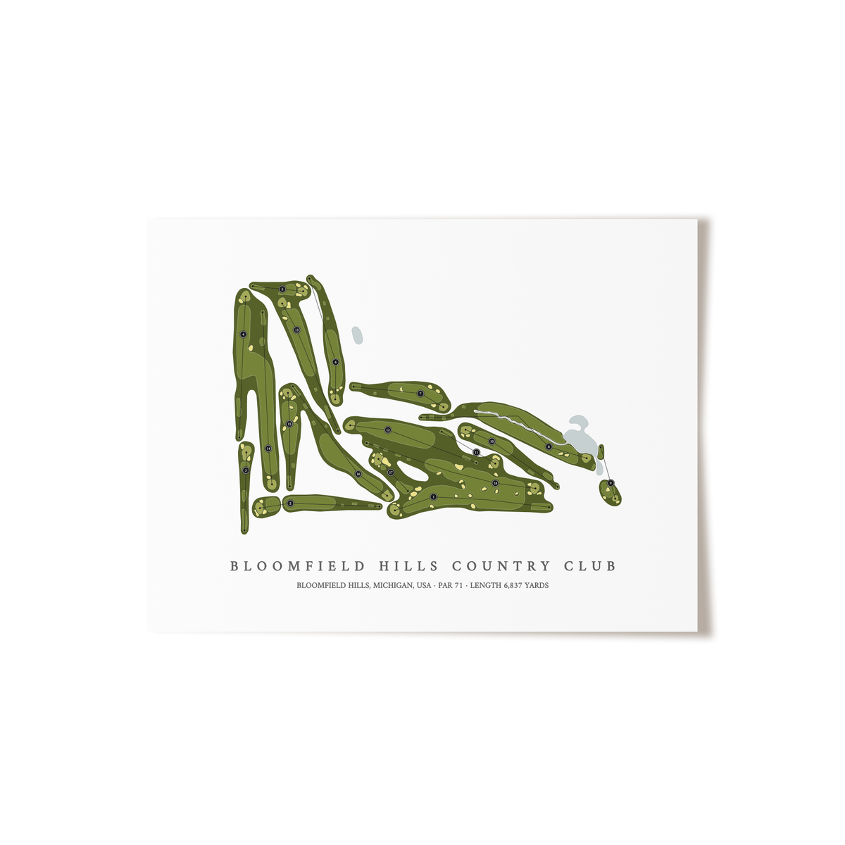 Bloomfield Hills Country Club | Golf Course Print | Unframed