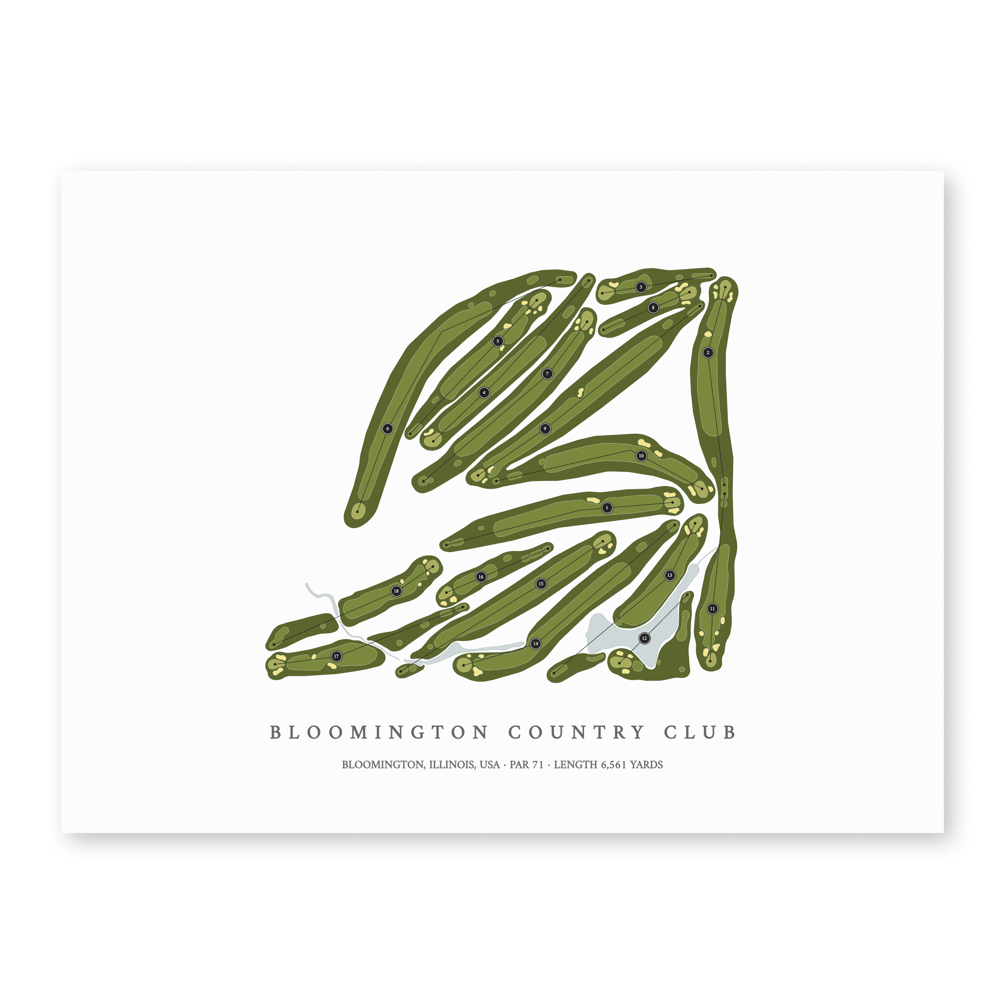 Bloomington Country Club | Golf Course Print | Unframed
