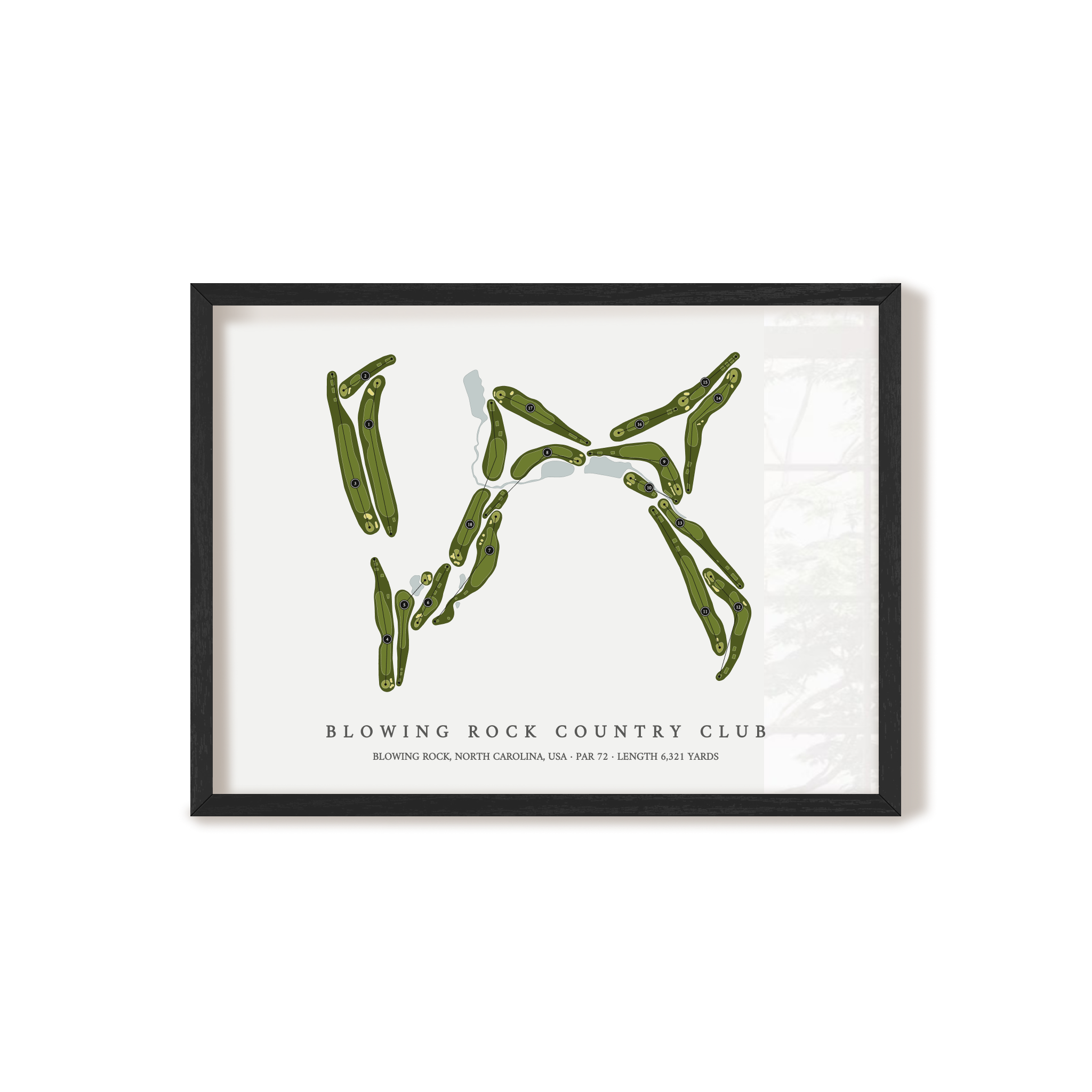 Blowing Rock Country Club | Golf Course Map | Black Frame 