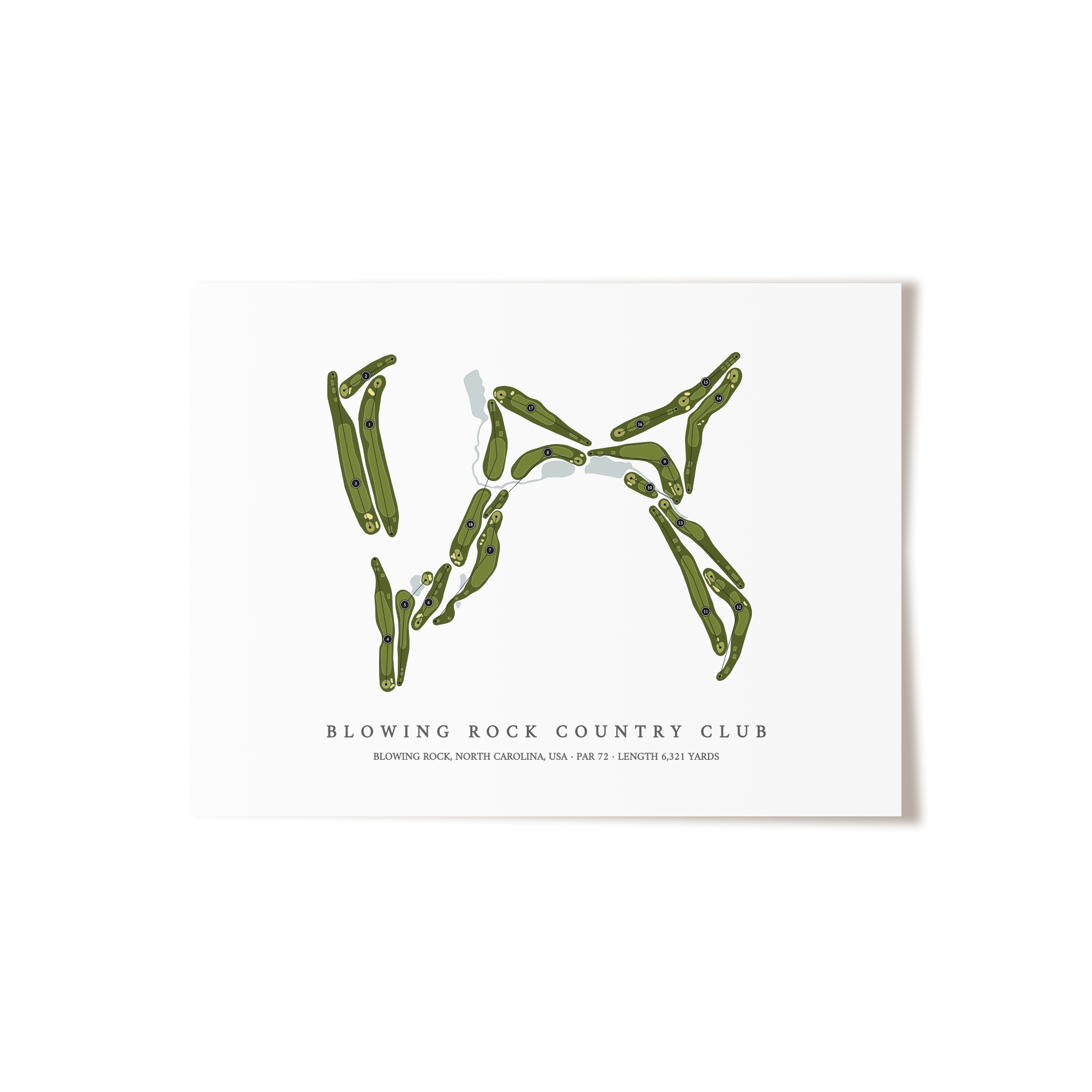 Blowing Rock Country Club | Golf Course Map | Unframed 