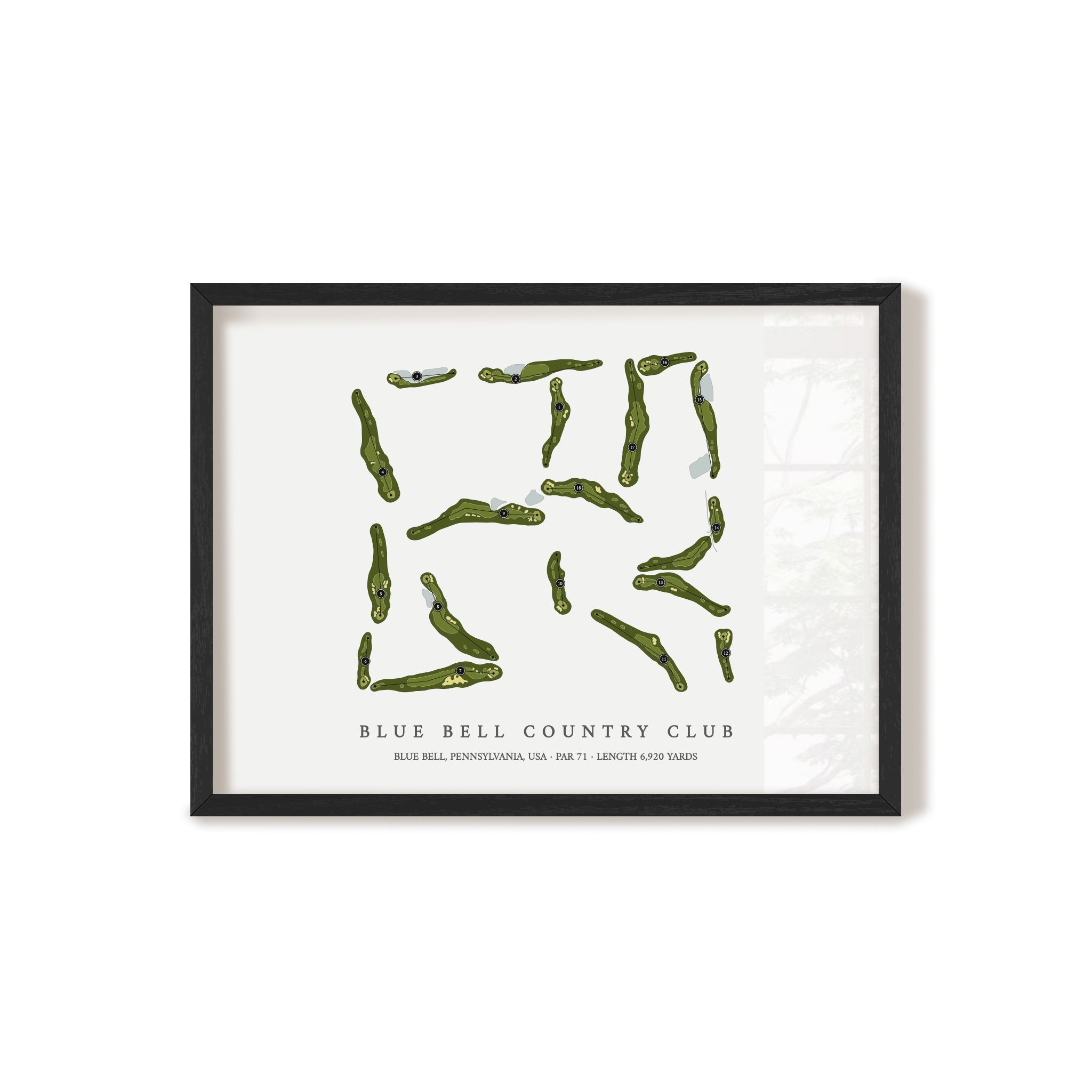 Blue Bell Country Club | Golf Course Print | Black Frame 