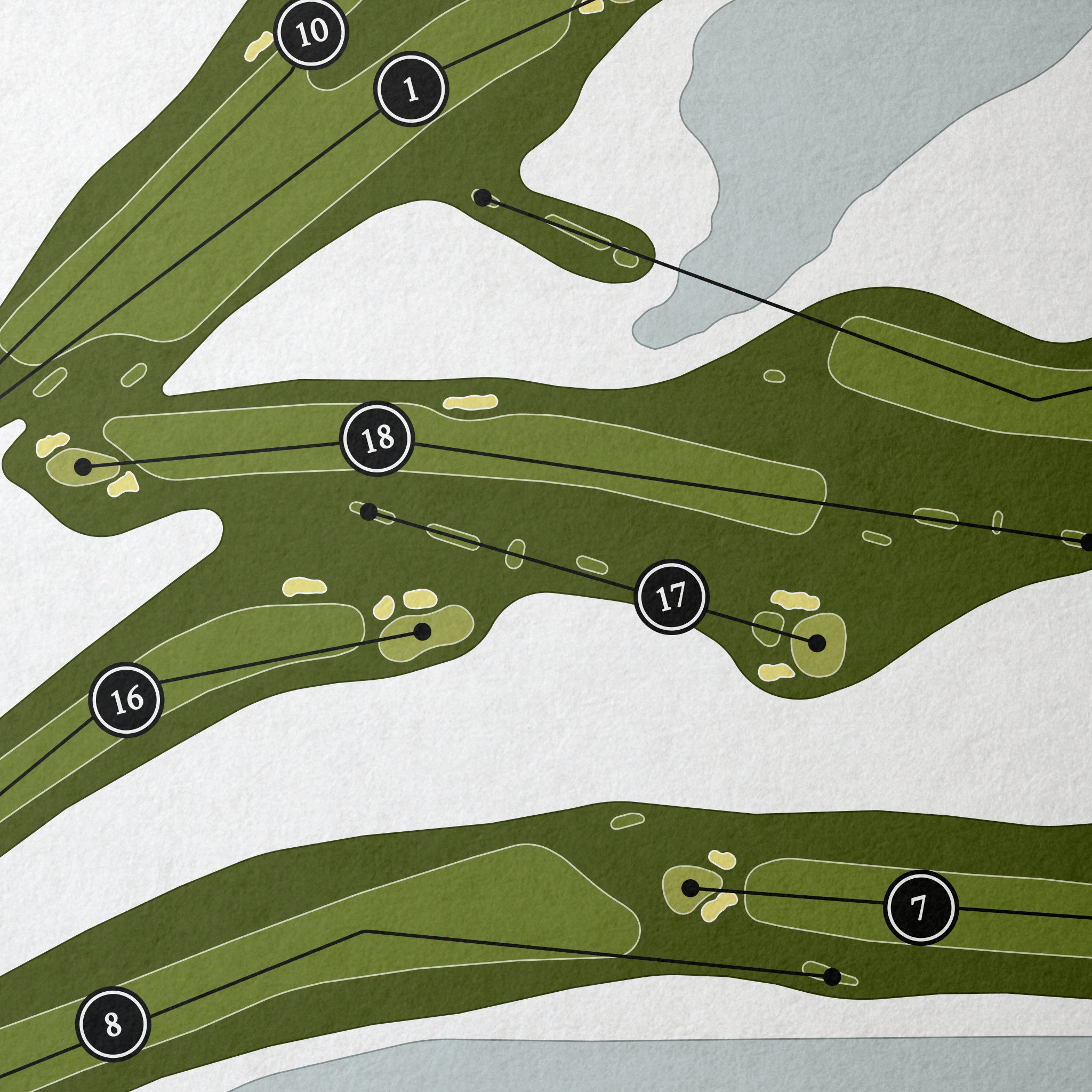 Blue Lakes Country Club | Golf Course Print | Close+Up