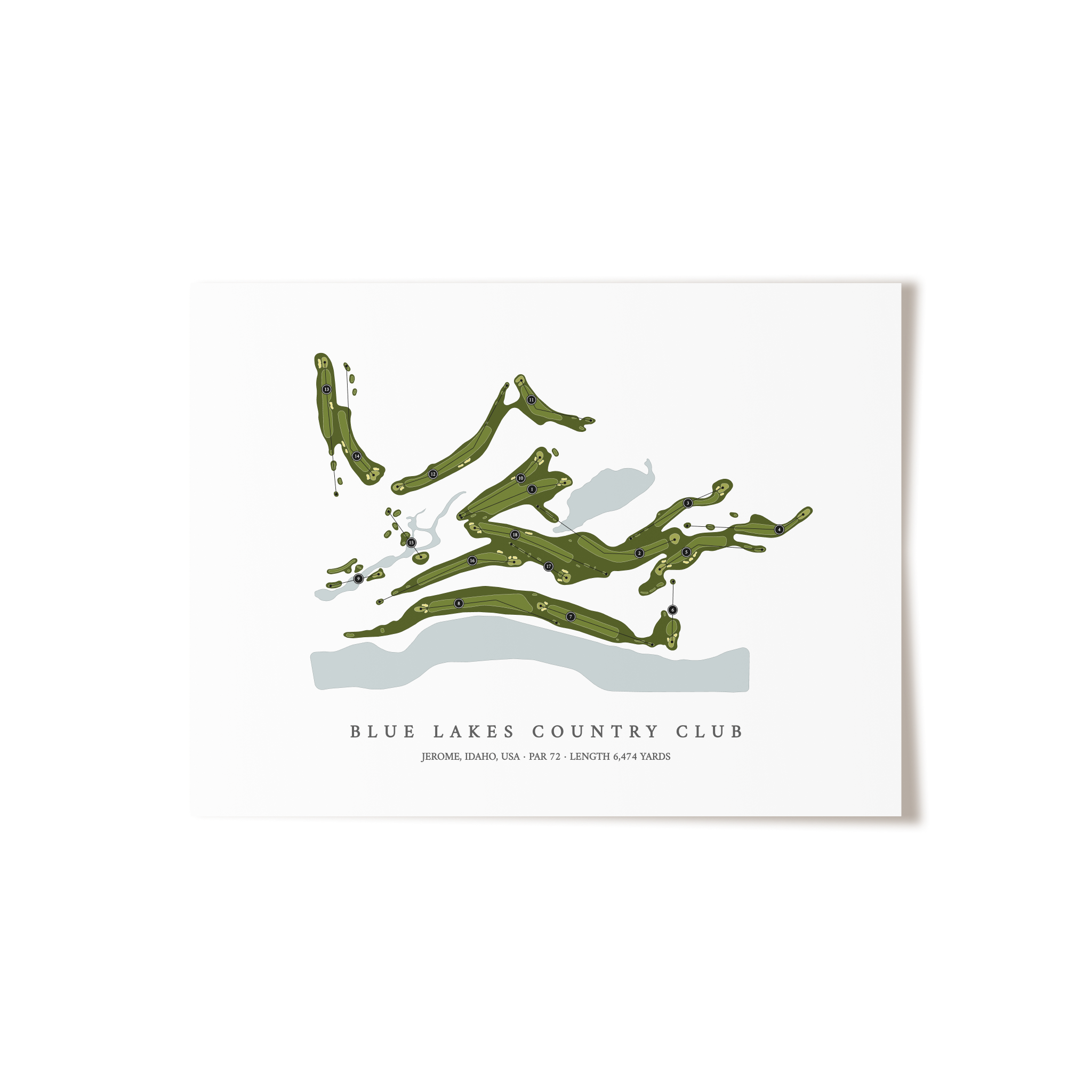 Blue Lakes Country Club | Golf Course Print | Unframed