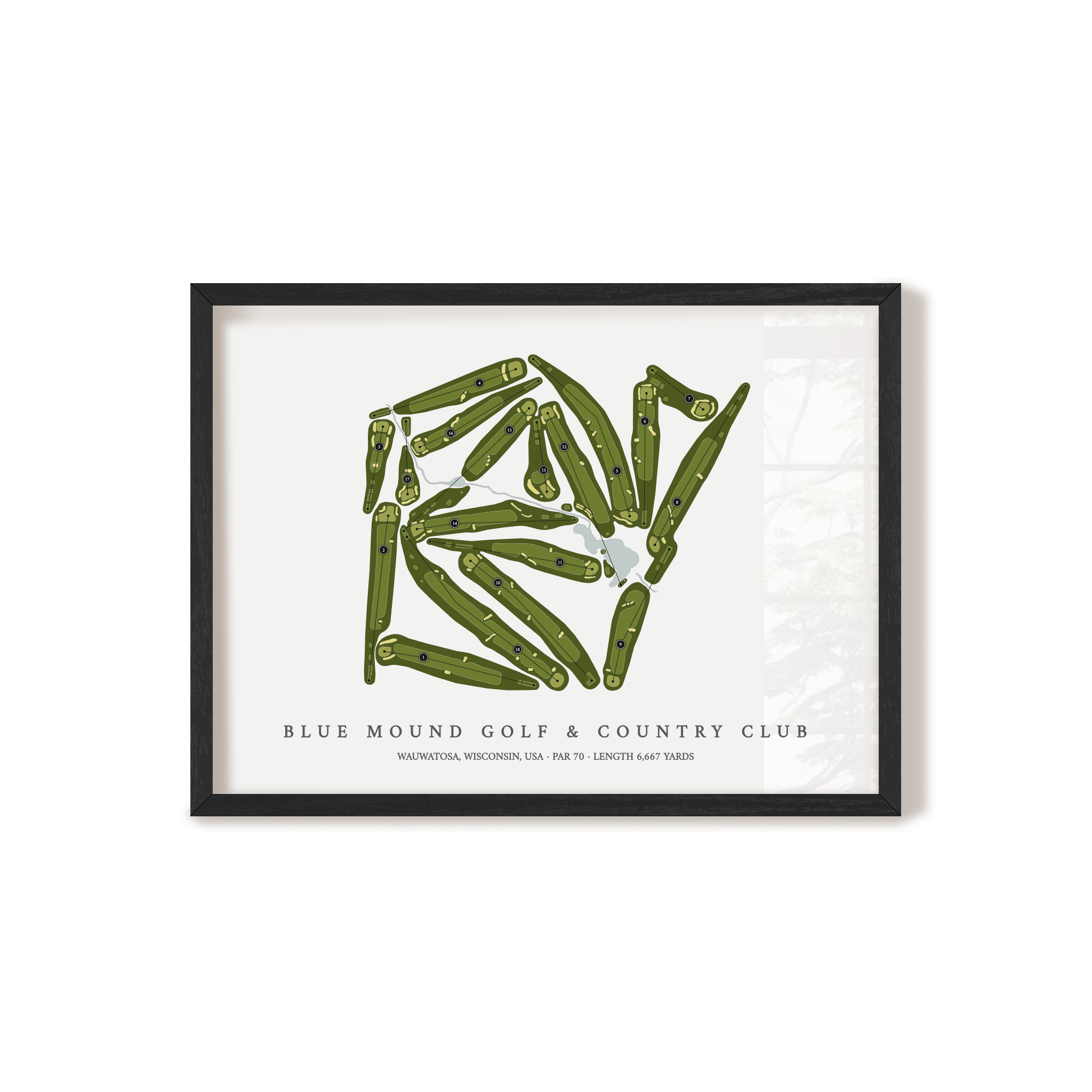 Blue Mound Golf & Country Club | Golf Course Map | Black Frame 